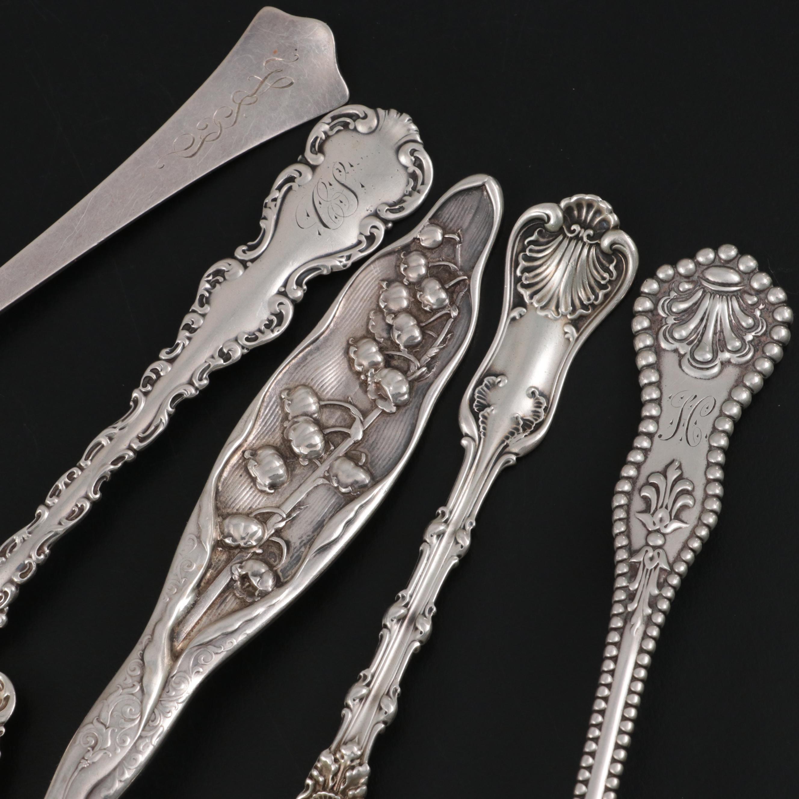 Whiting Manufacturing Bon Bon Spoon and Other Sterling Silver Serving Spoons