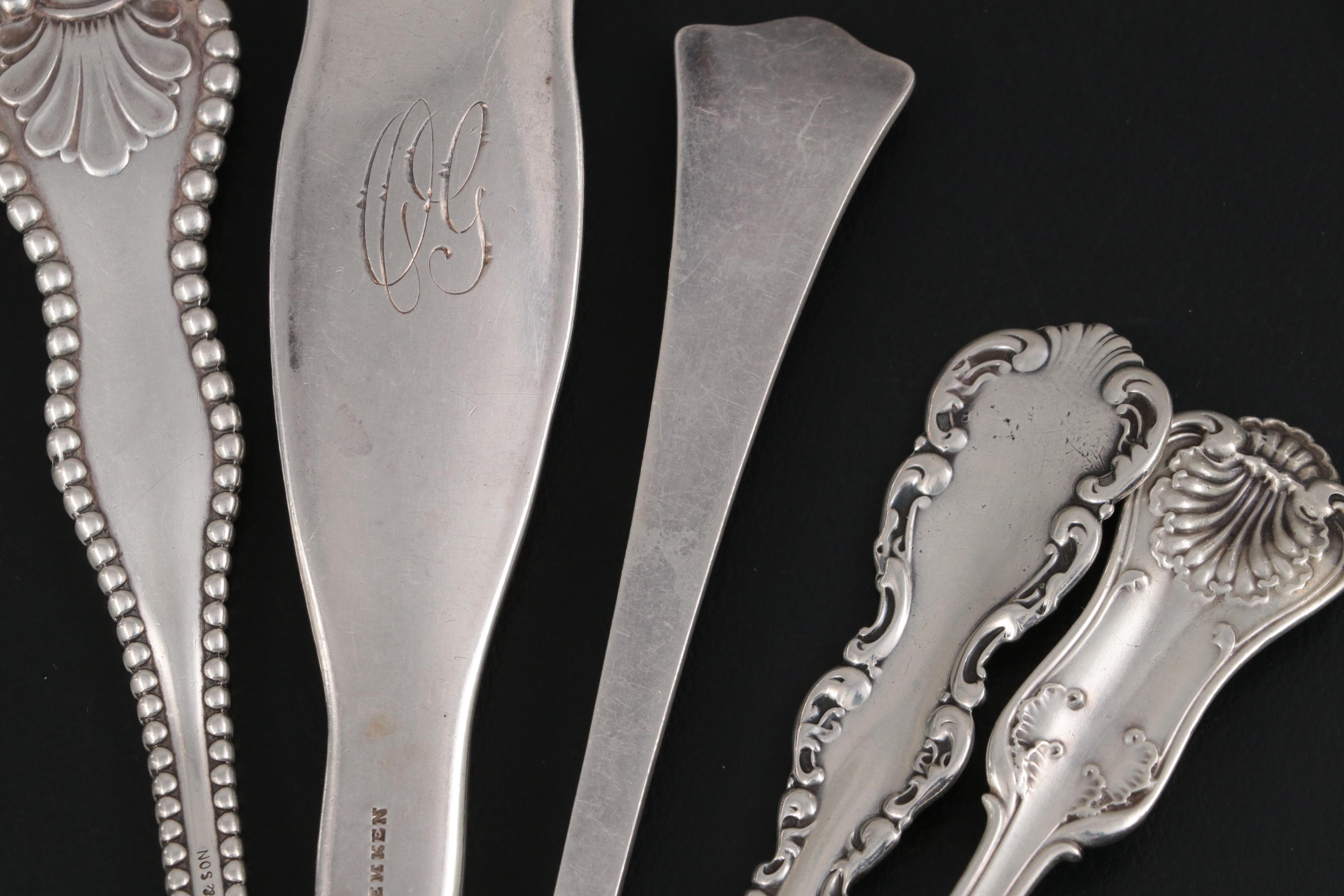 Whiting Manufacturing Bon Bon Spoon and Other Sterling Silver Serving Spoons