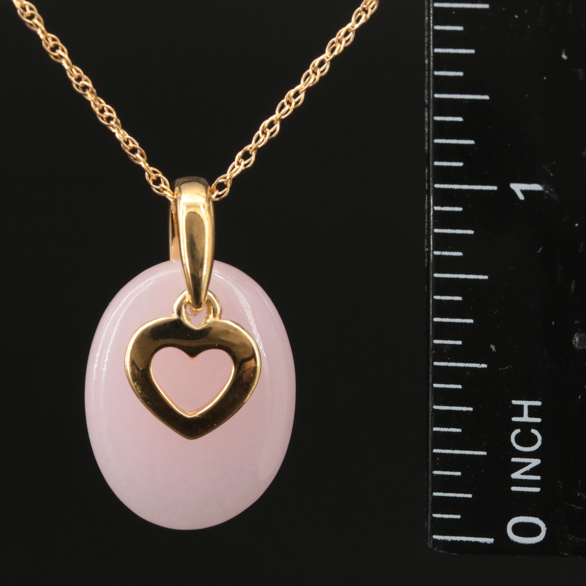 Sterling Quartzite Heart Pendant Necklace