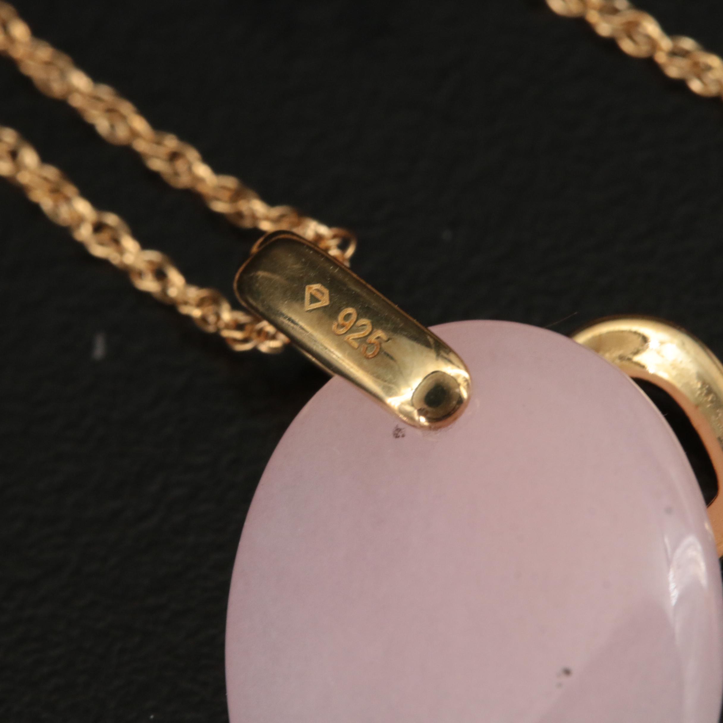 Sterling Quartzite Heart Pendant Necklace