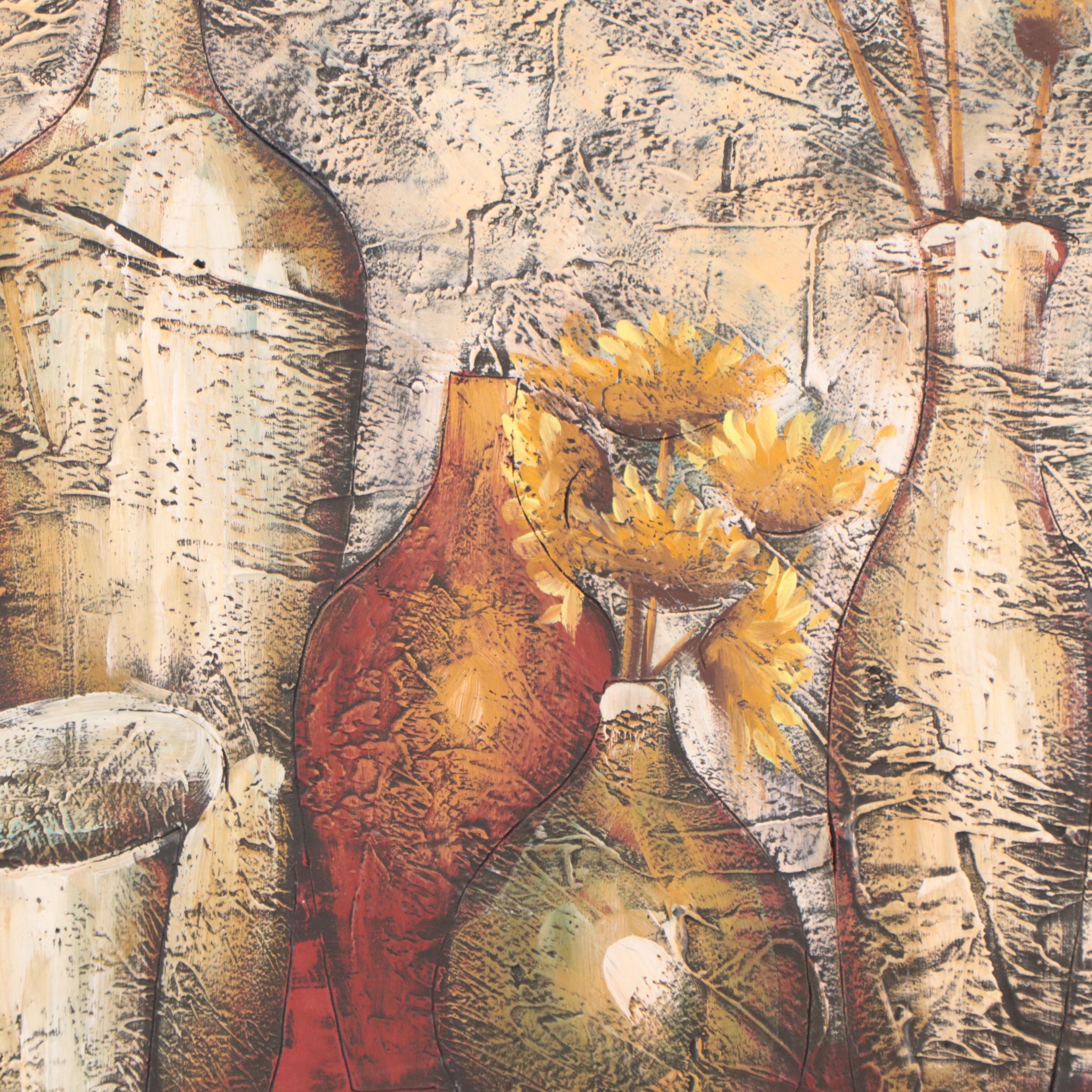 Impasto Oil Painting of Floral Still Life