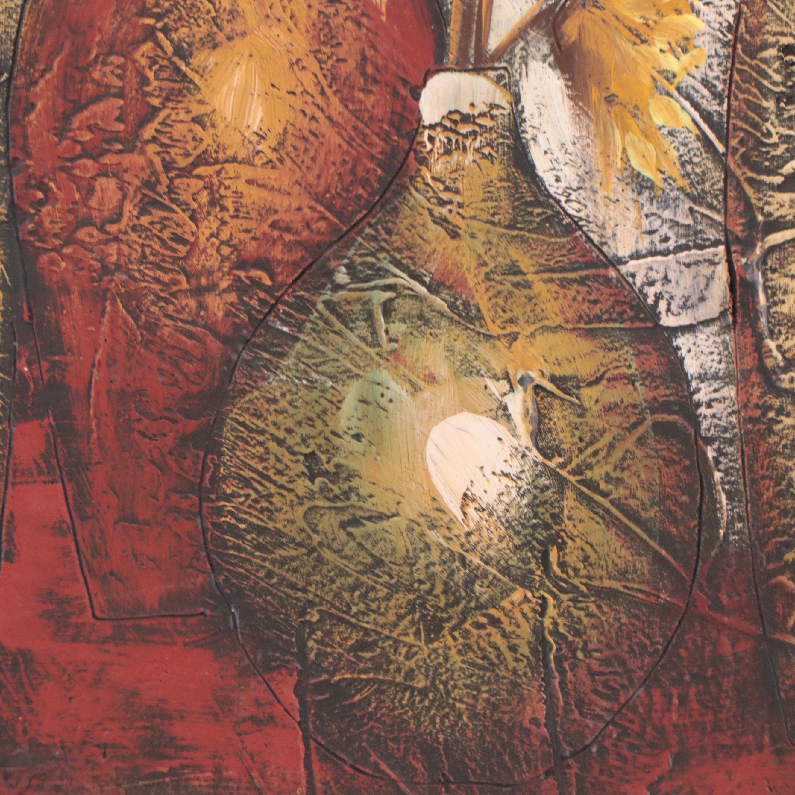 Impasto Oil Painting of Floral Still Life