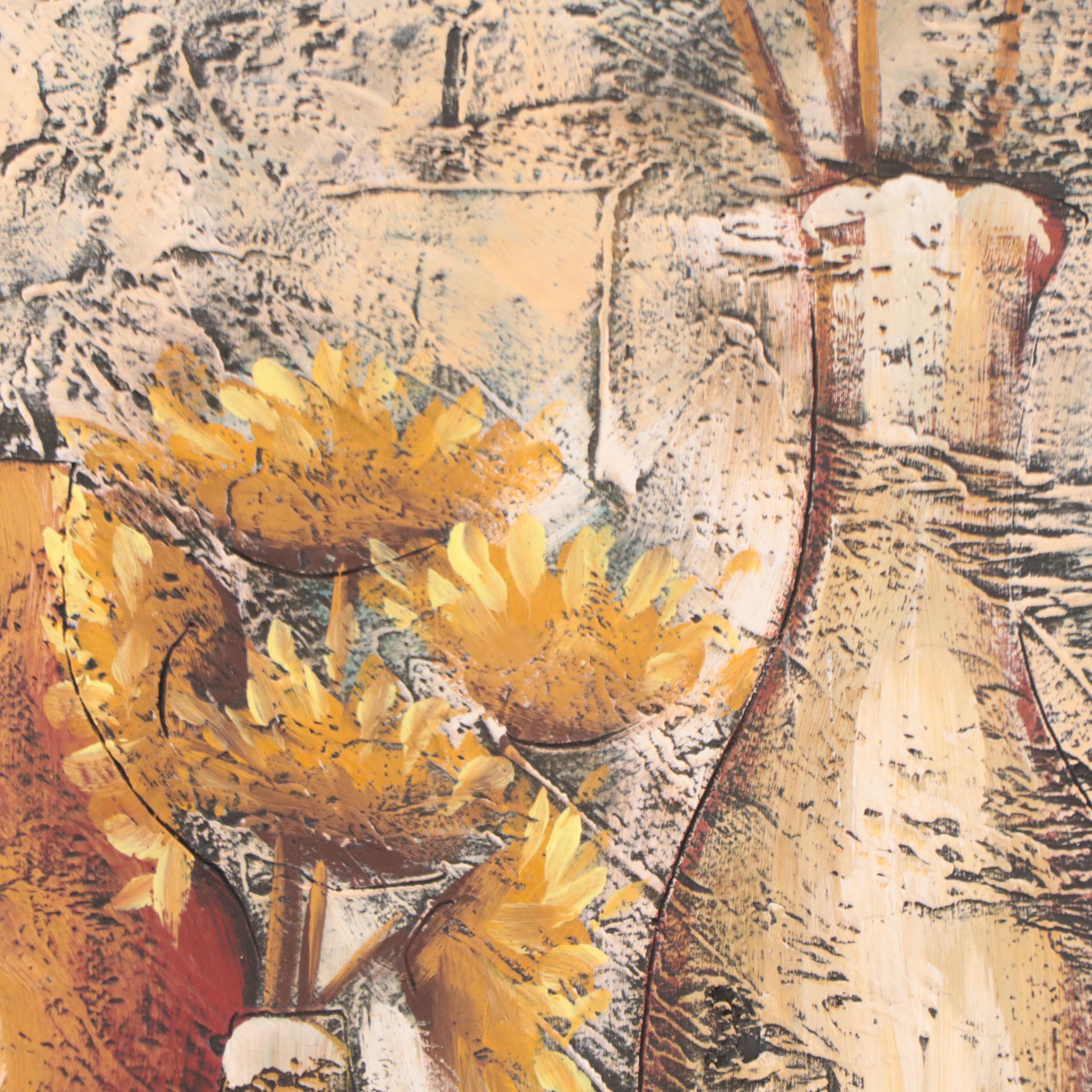 Impasto Oil Painting of Floral Still Life