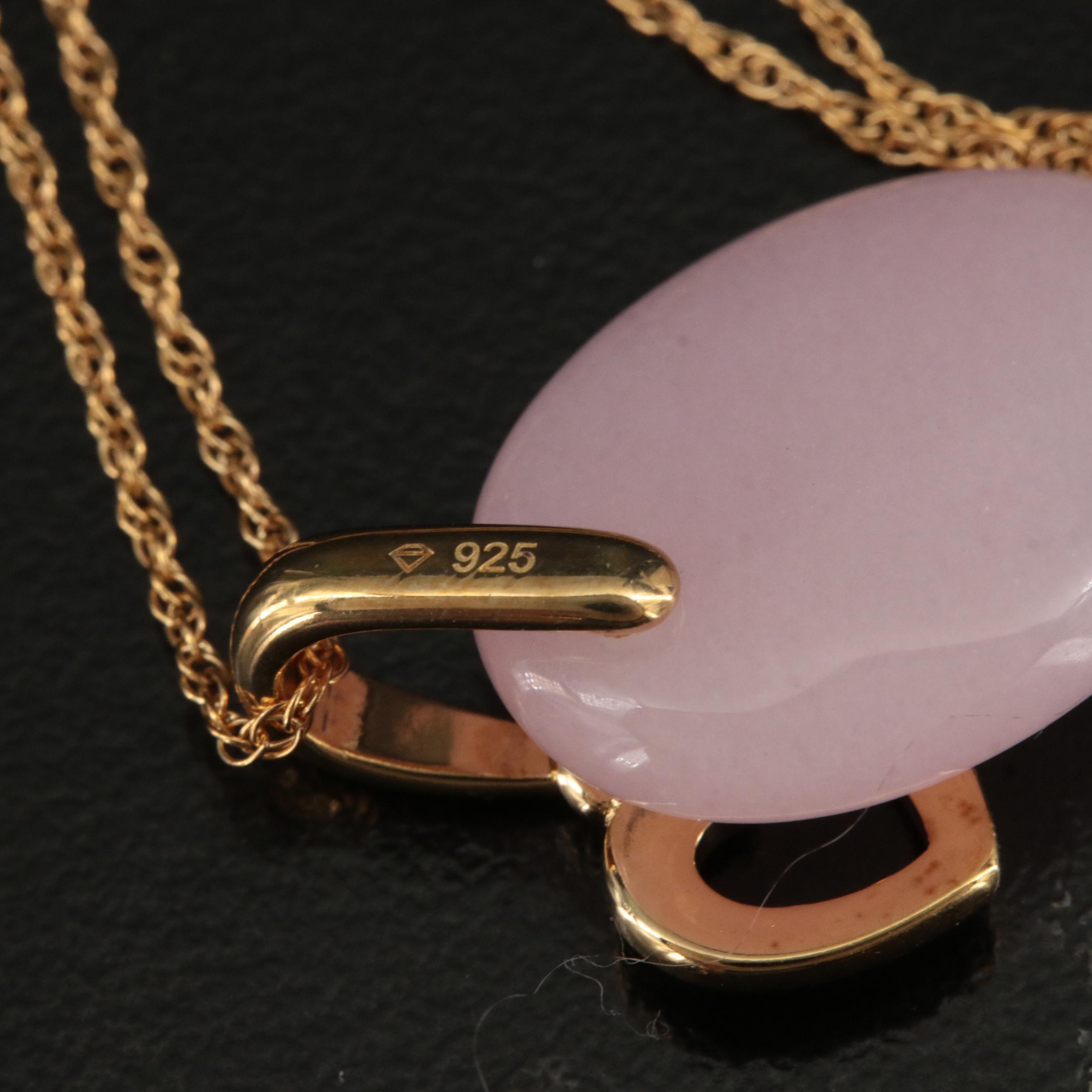 Sterling Quartzite Heart Pendant Necklace