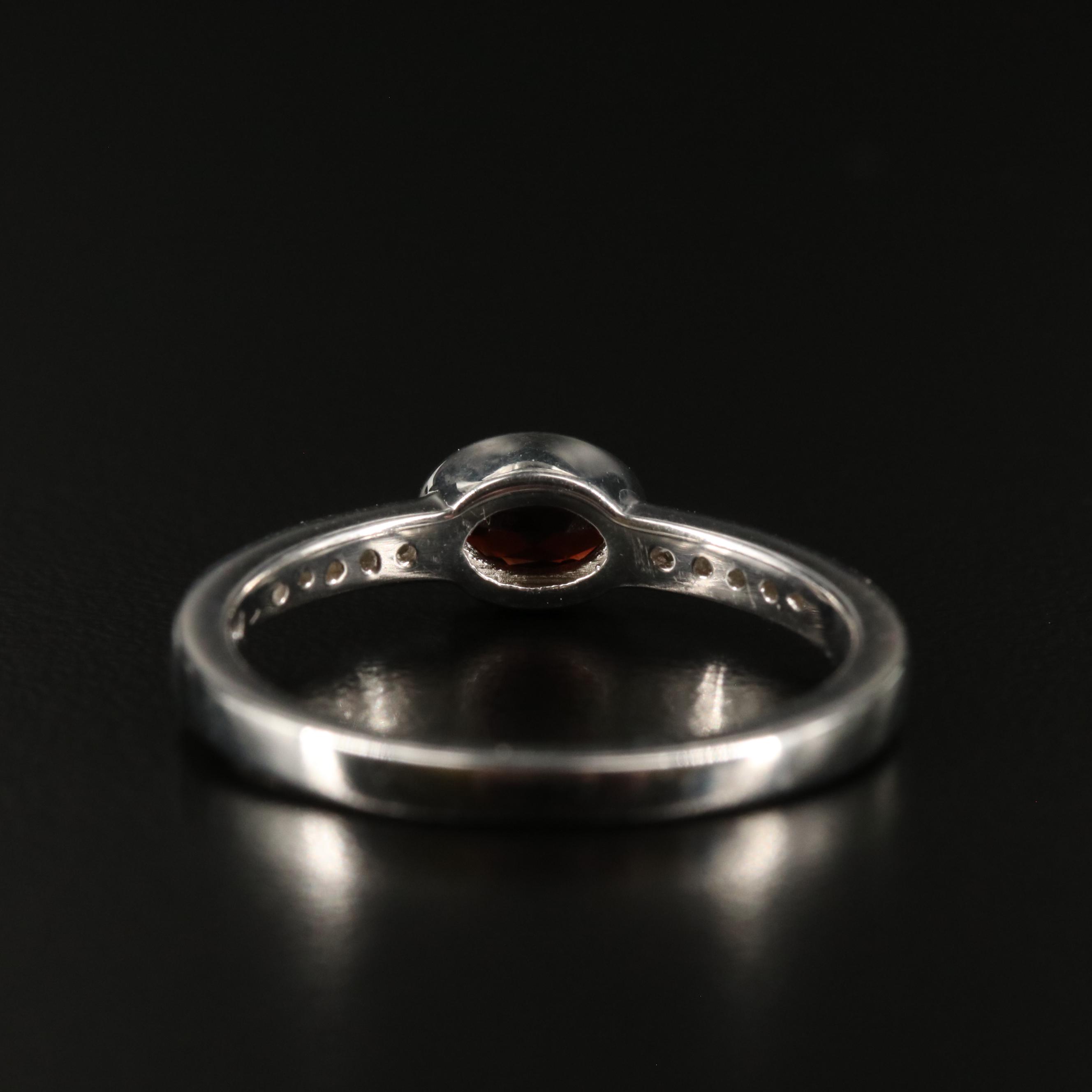 Sterling Silver Garnet and White Topaz Ring