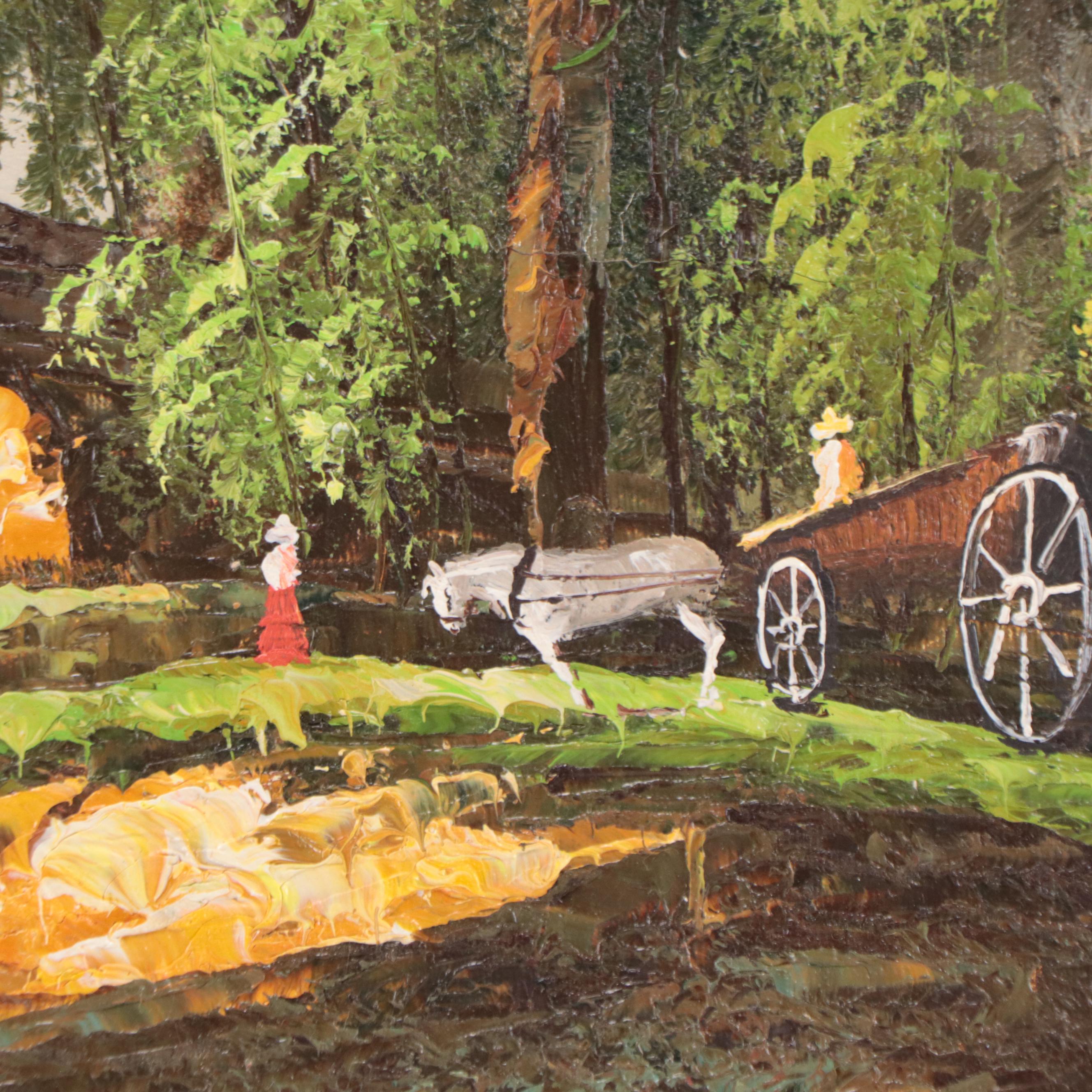 Oil Painting of Pastoral Landscape