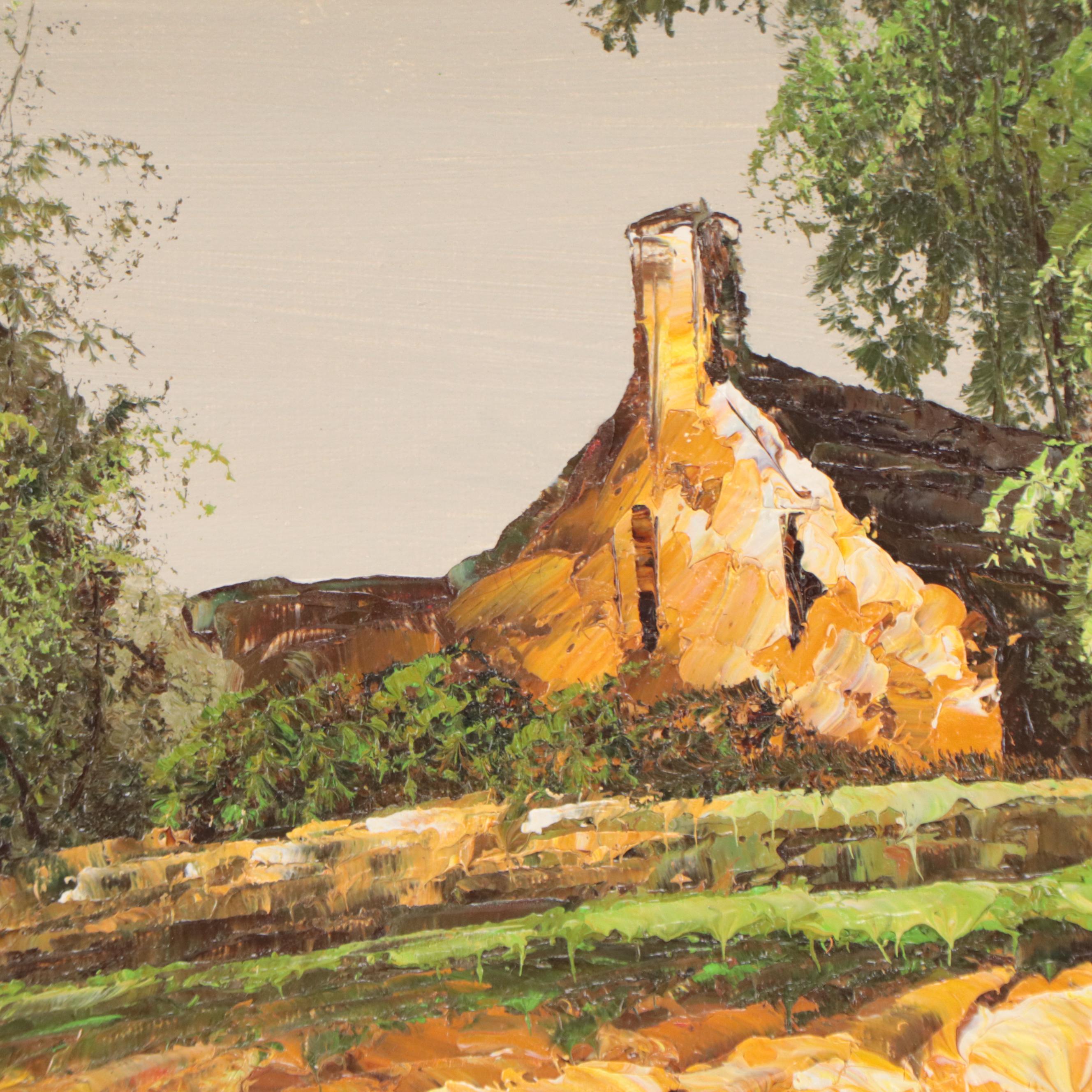 Oil Painting of Pastoral Landscape