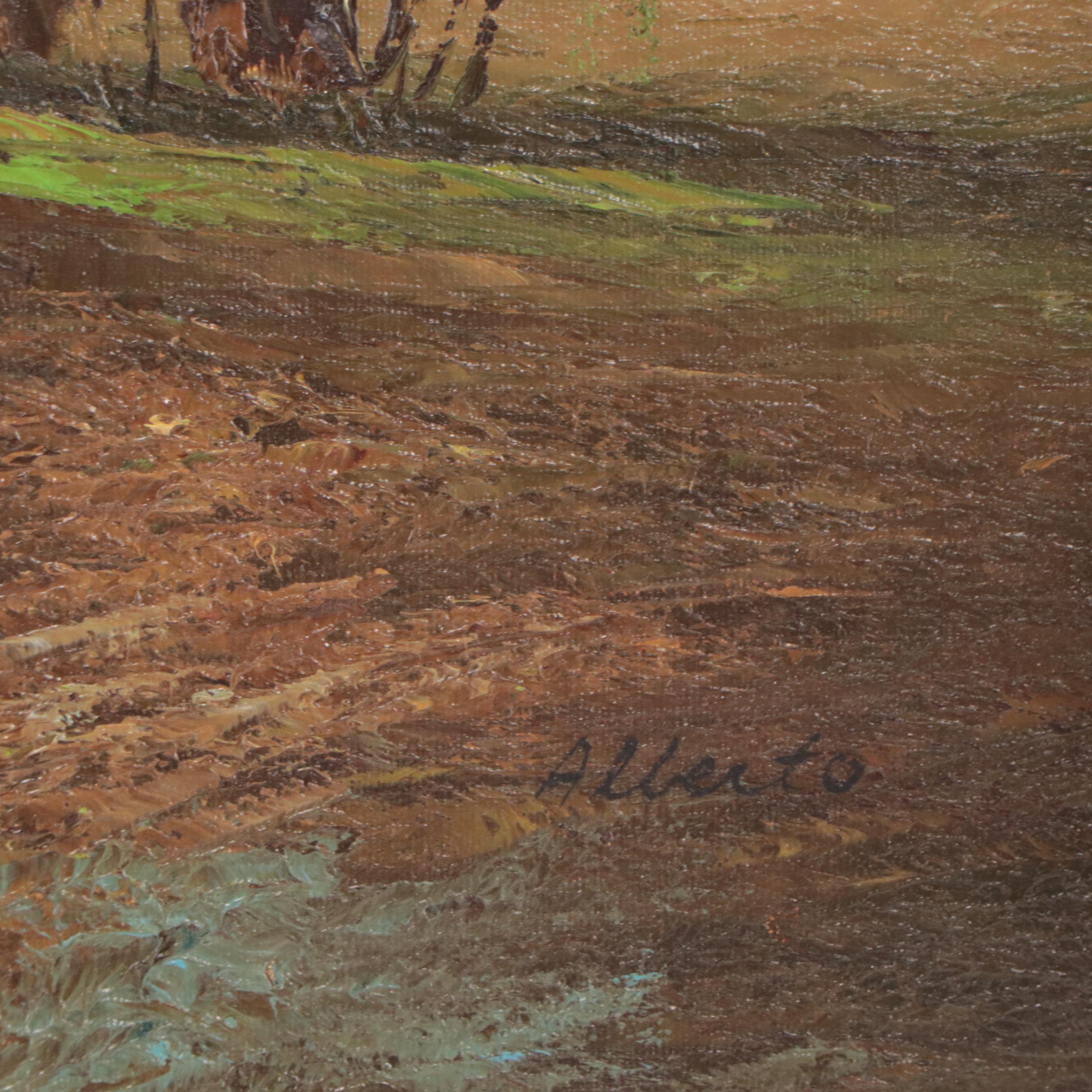 Oil Painting of Pastoral Landscape