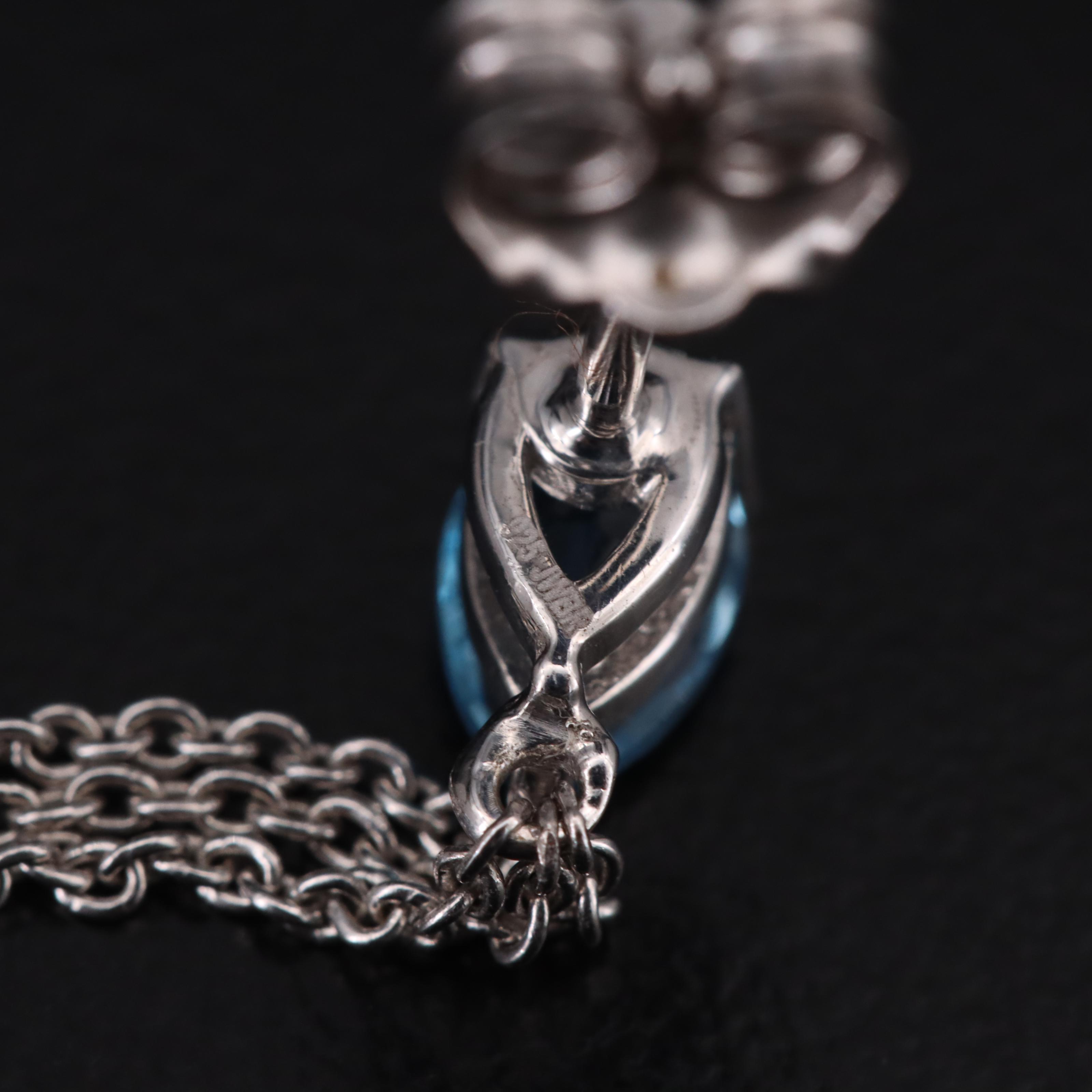 Sterling Swiss Blue Topaz and Sapphire Earrings