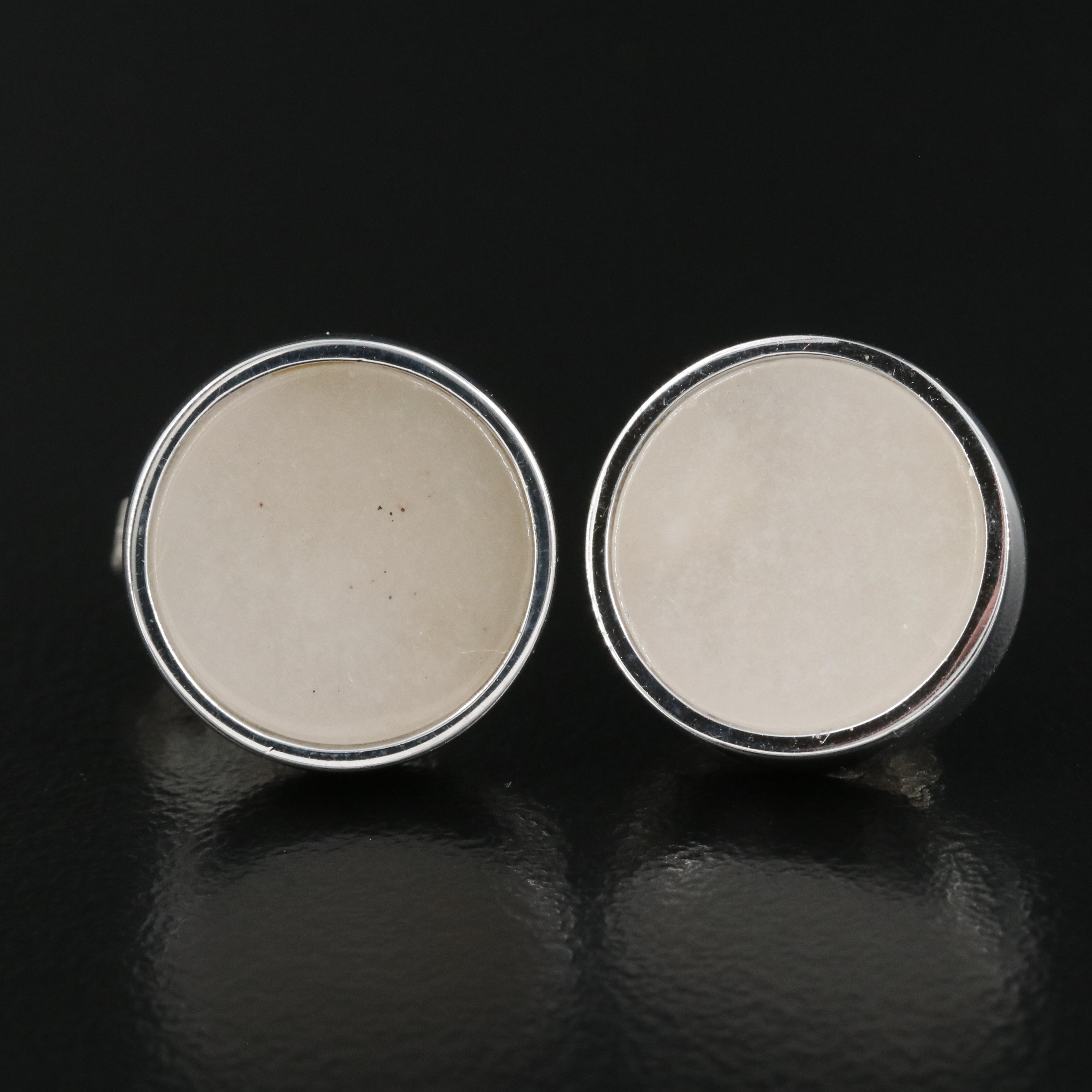 Sterling Quartzite Button Earrings