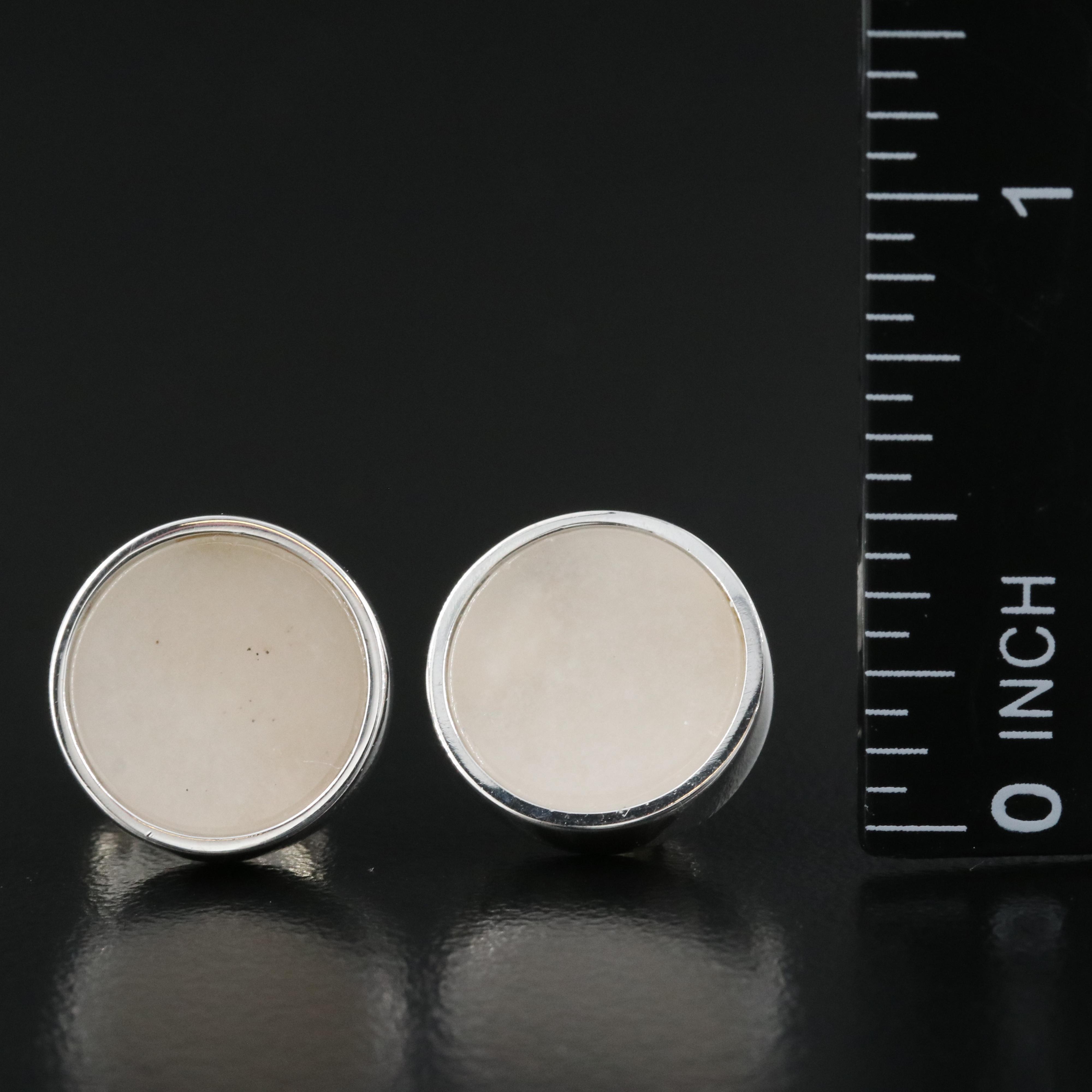 Sterling Quartzite Button Earrings