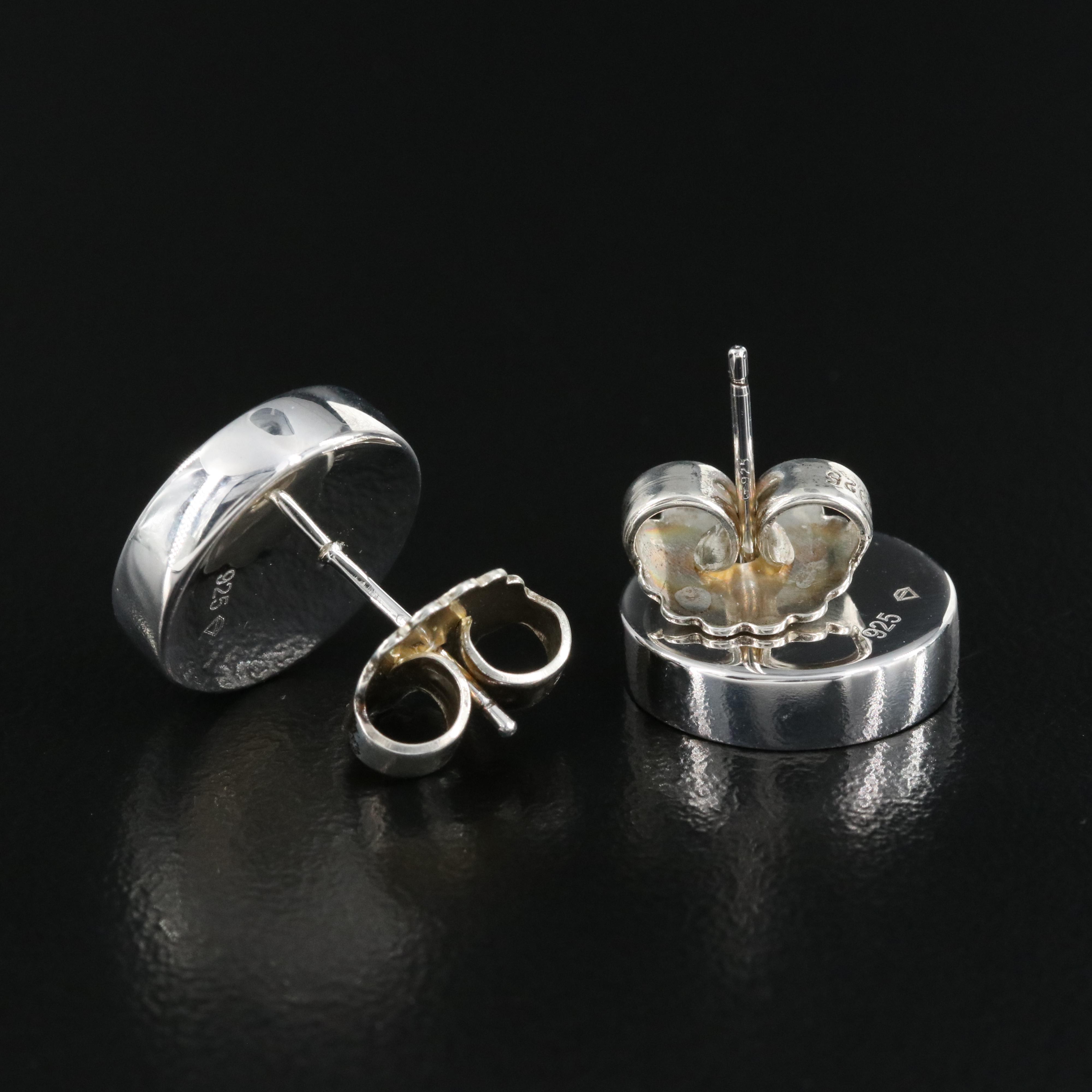 Sterling Quartzite Button Earrings