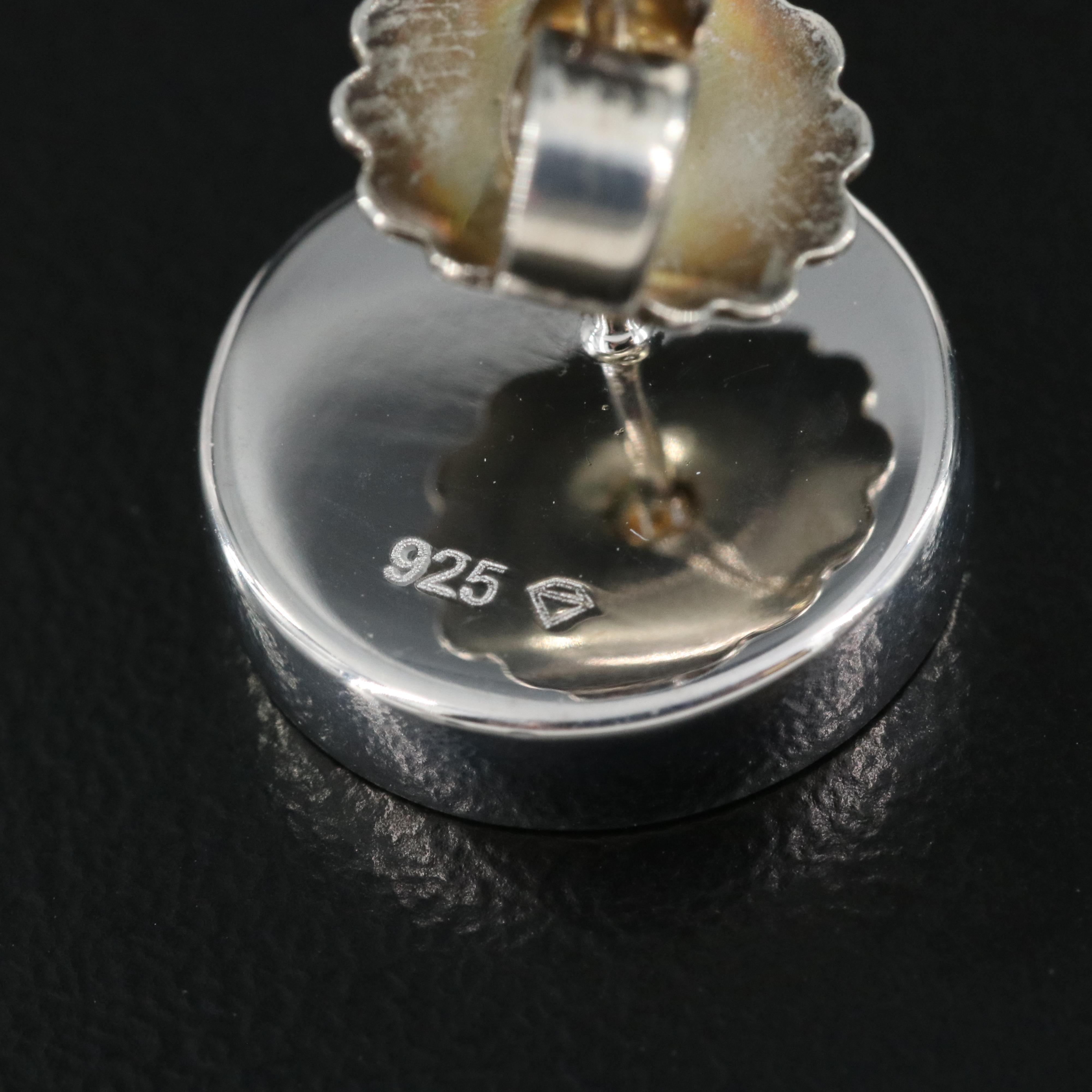 Sterling Quartzite Button Earrings