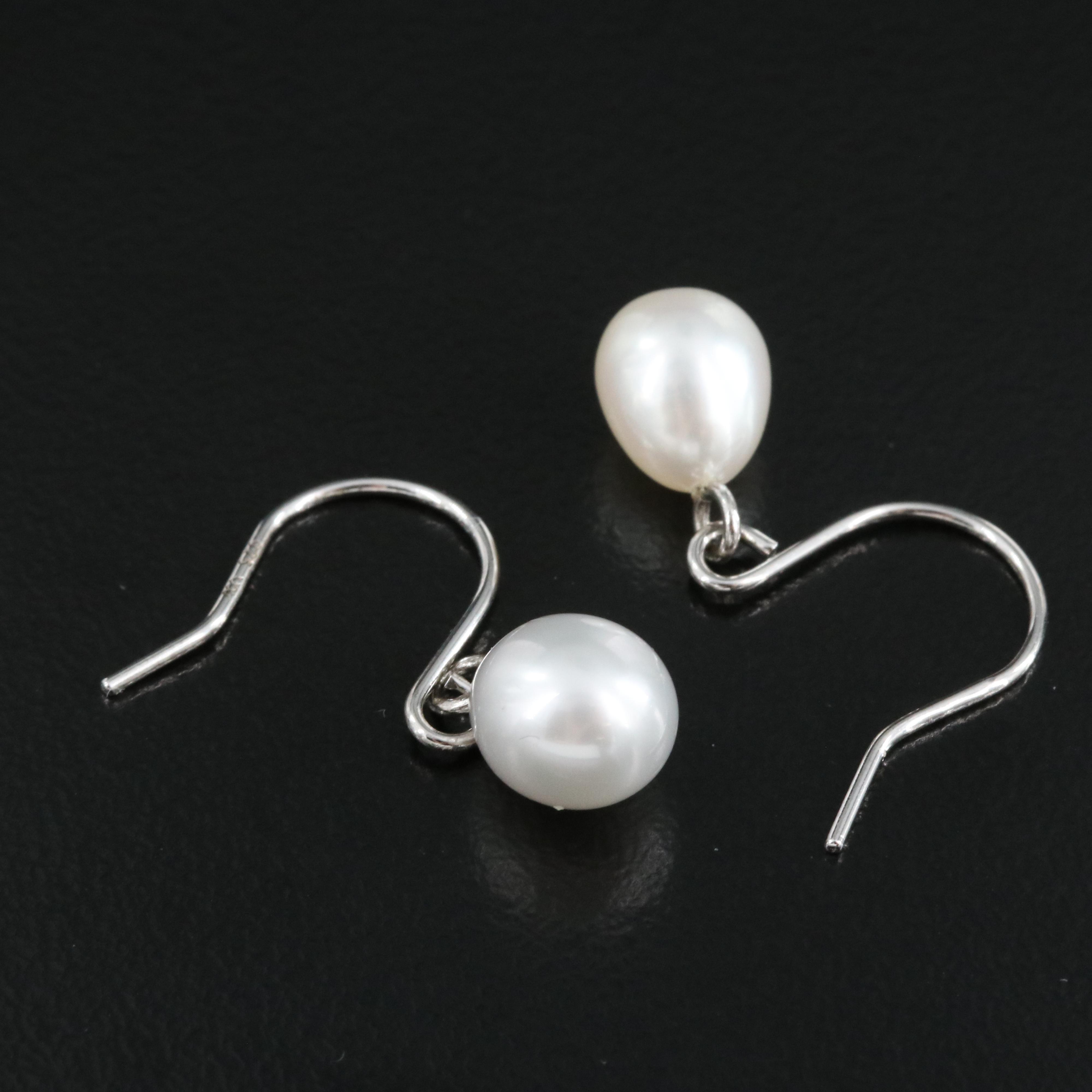Sterling Pearl Earrings
