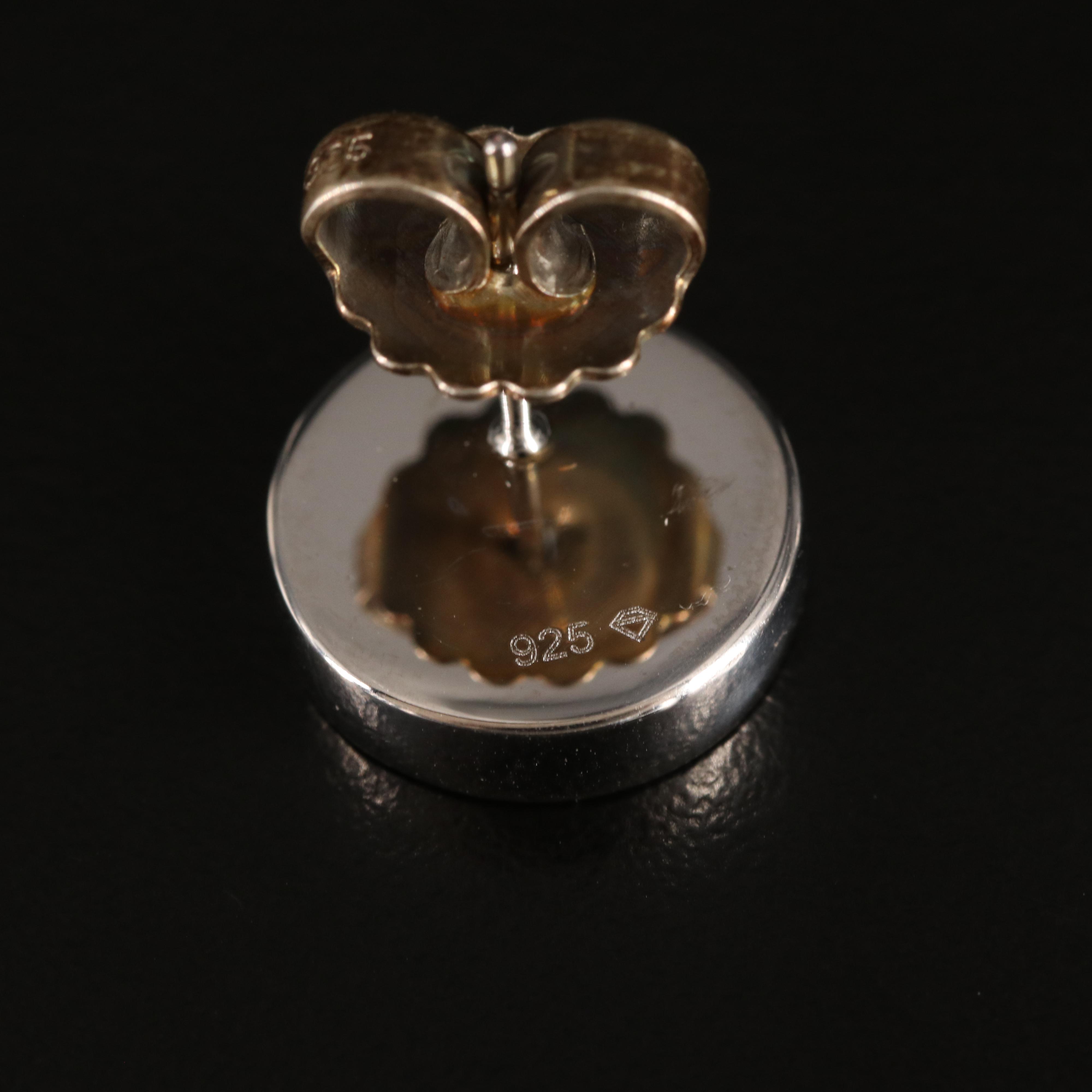 Sterling Quartzite Button Earrings