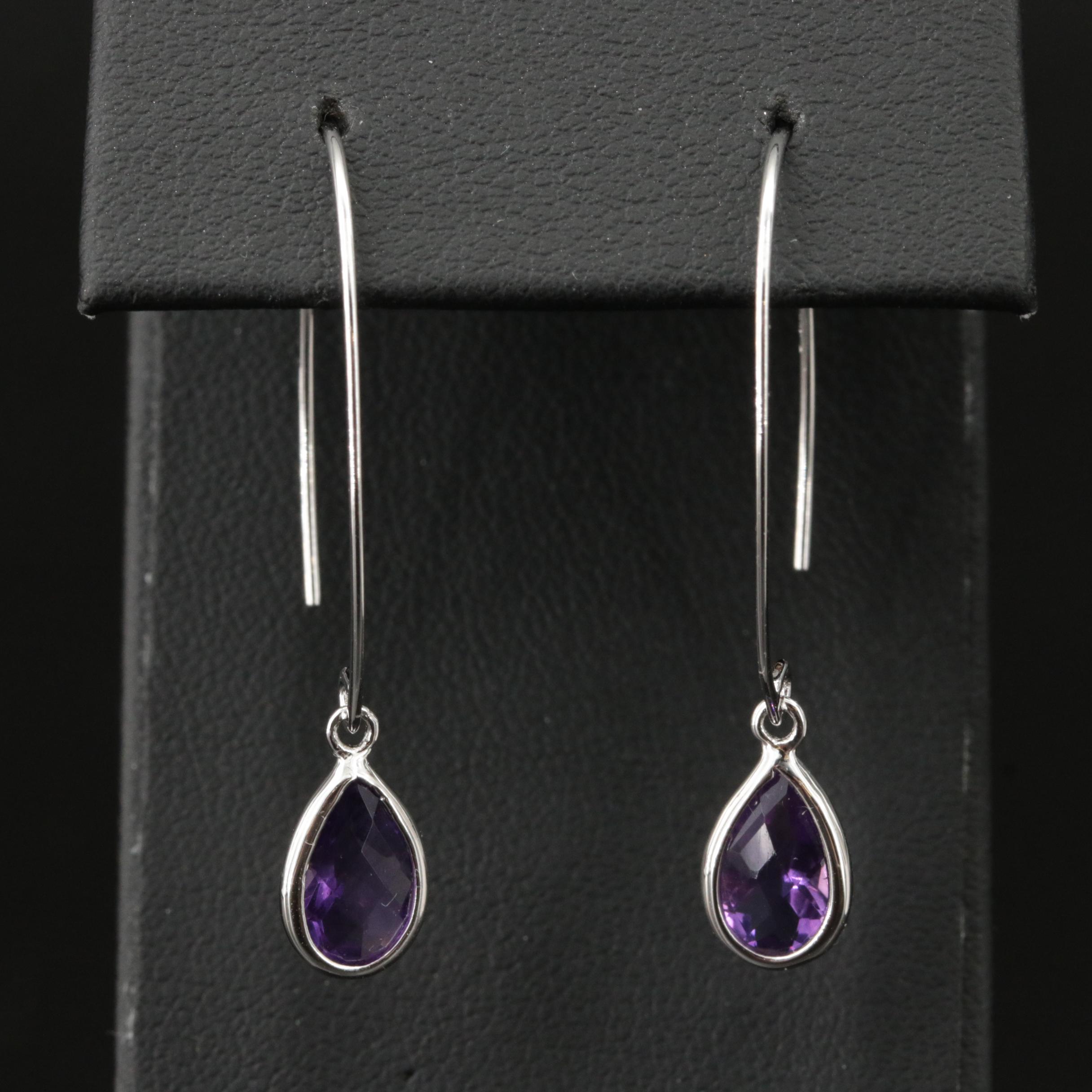 Sterling Amethyst Threader Earrings