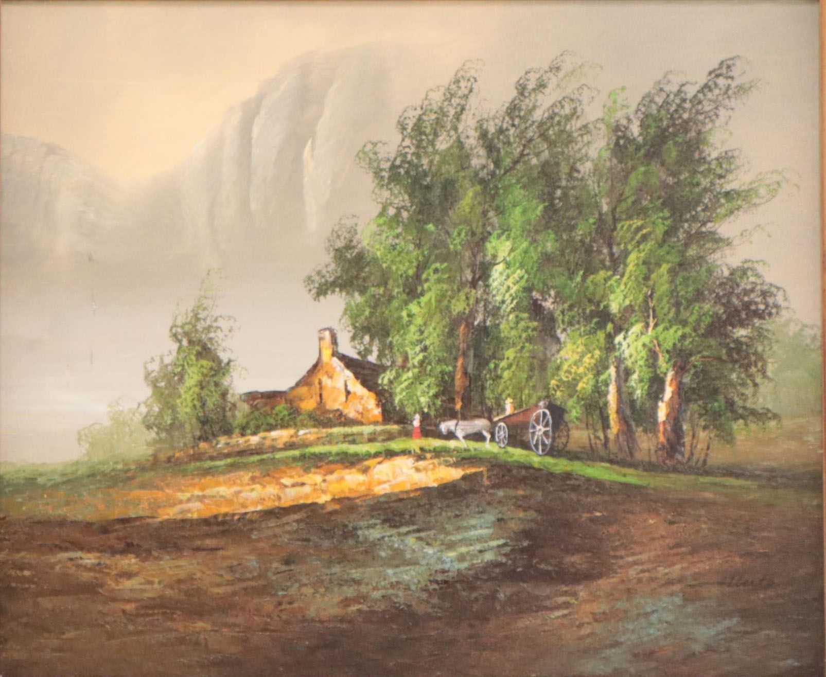 Oil Painting of Pastoral Landscape