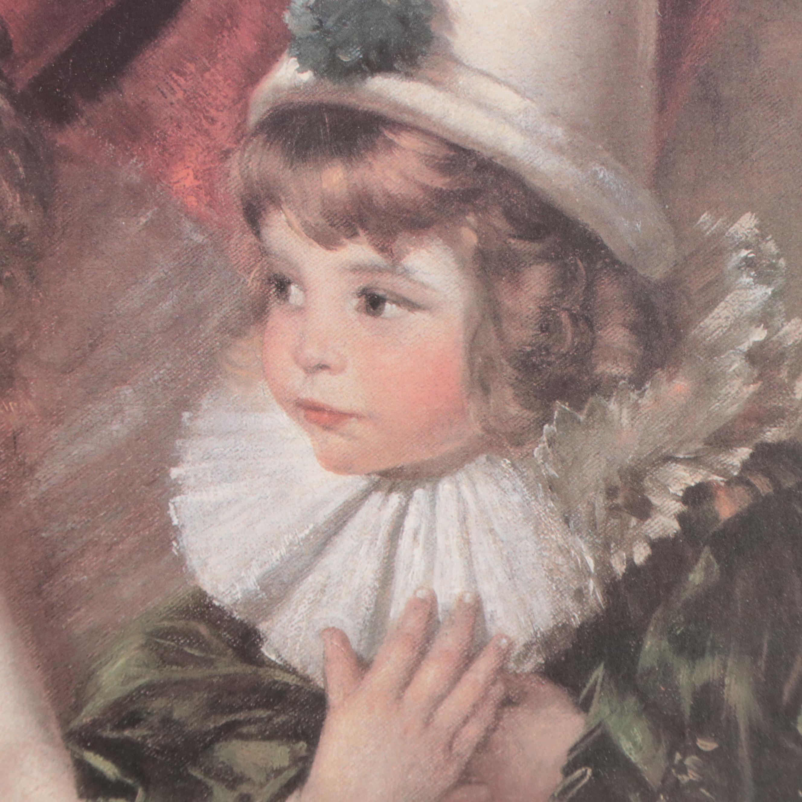 Offset Lithograph After Edmond Louyot "Pierrot and Pierrette"