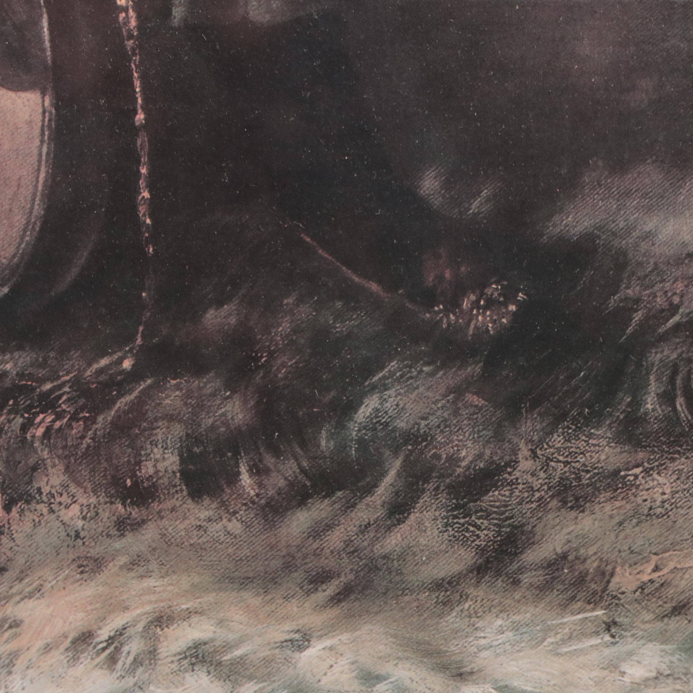 Offset Lithograph After Edmond Louyot "Pierrot and Pierrette"