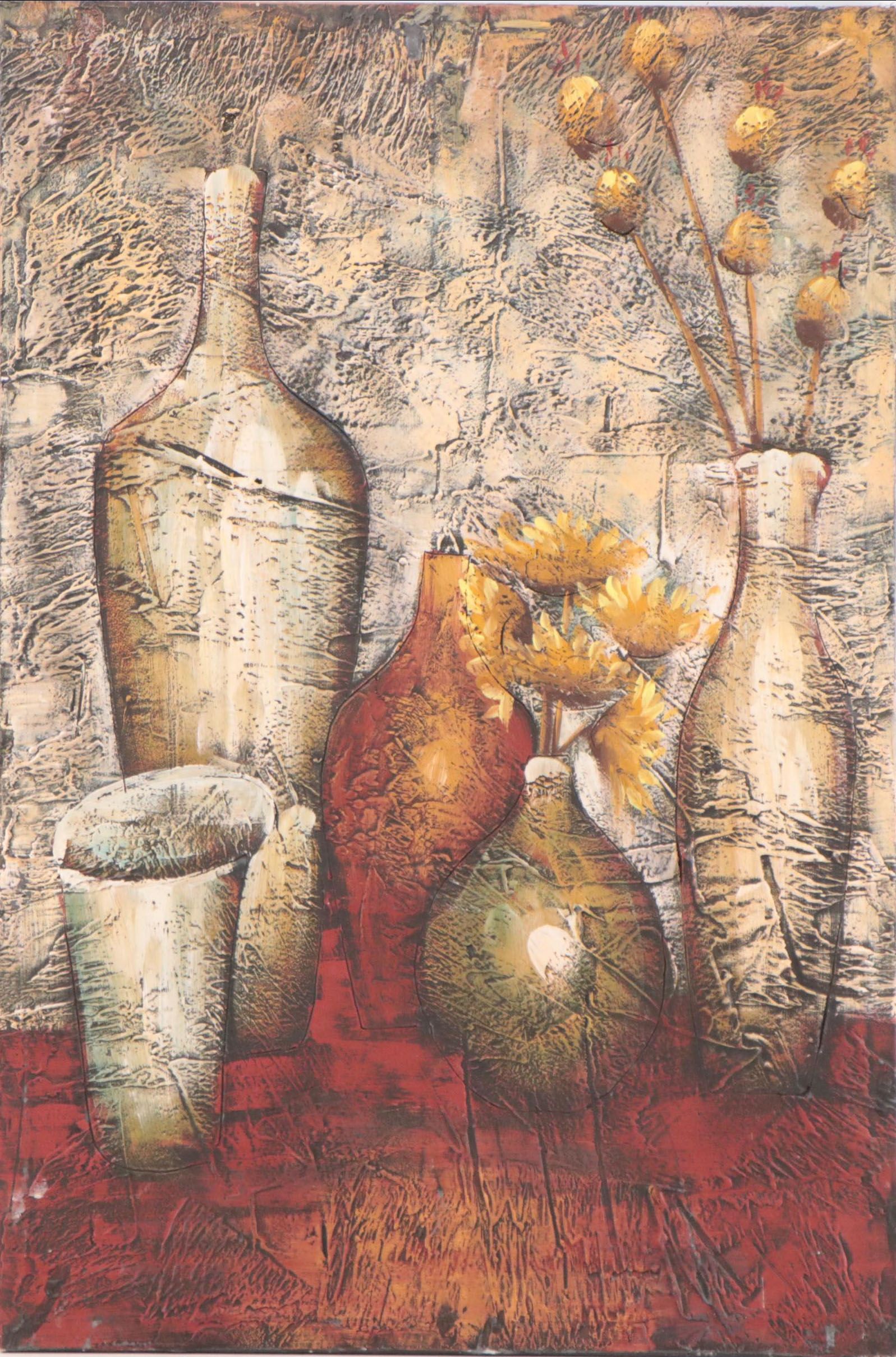 Impasto Oil Painting of Floral Still Life