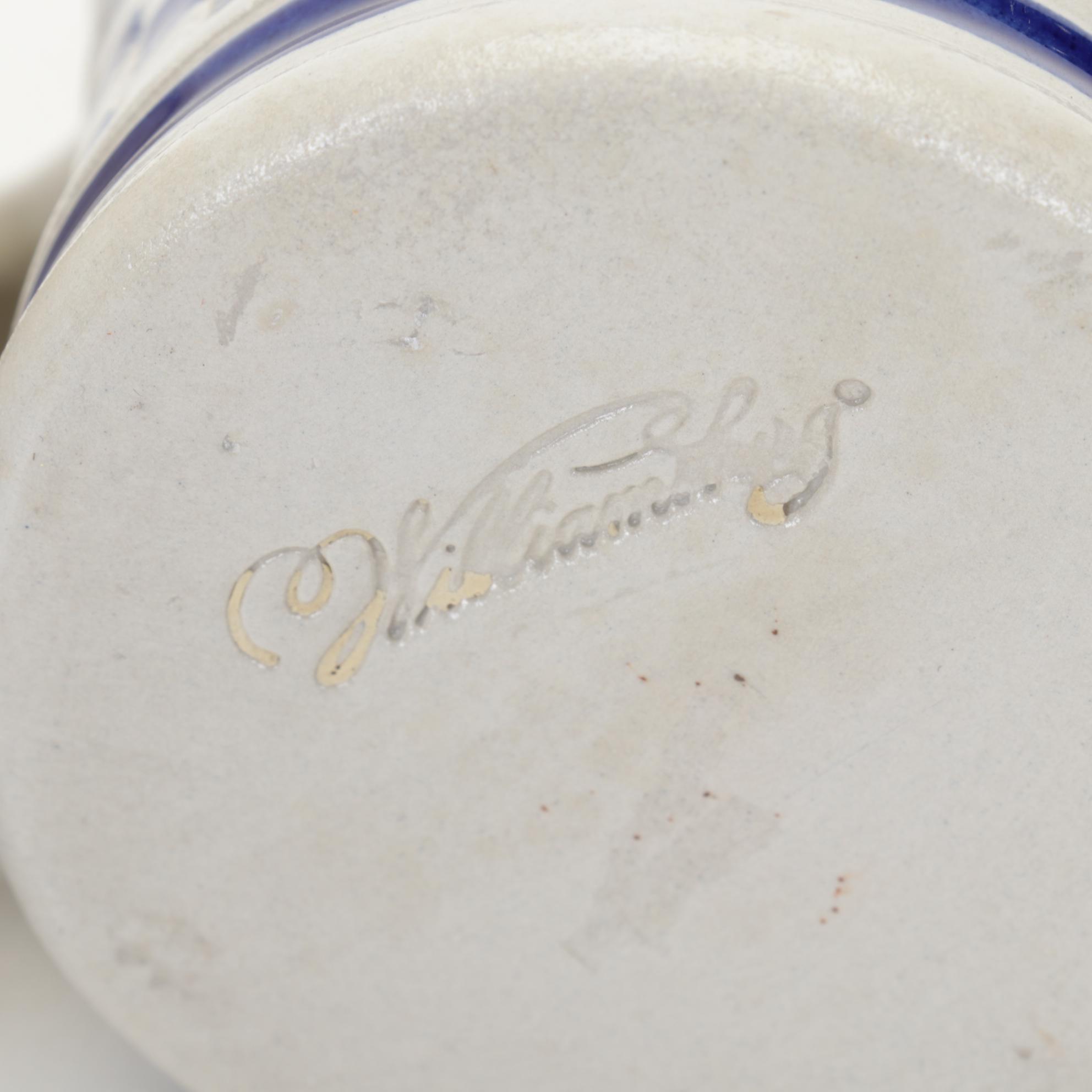 Royce Craft Woven Basket, Stoneware Crocks, and Baldwin Brass Candlesticks