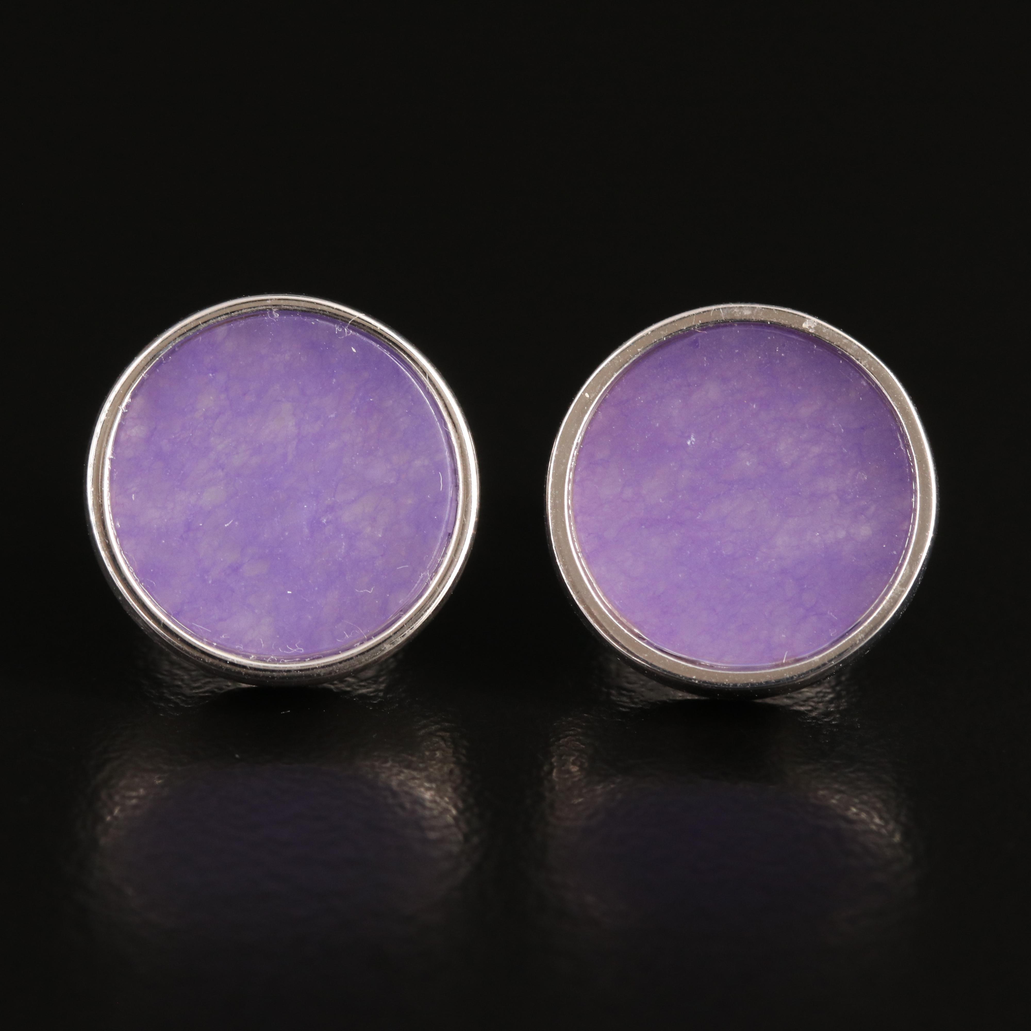 Sterling Quartzite Button Earrings