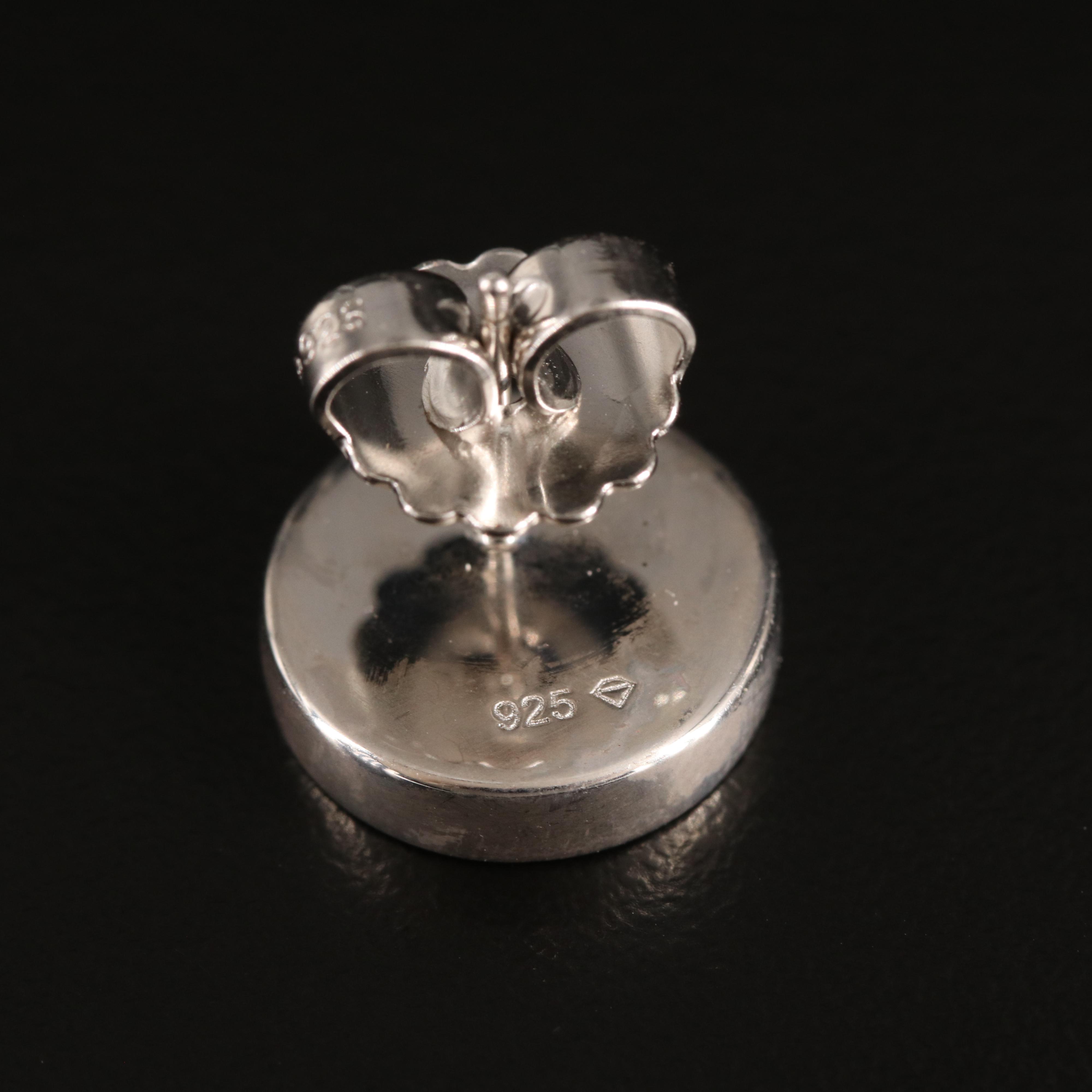 Sterling Quartzite Button Earrings