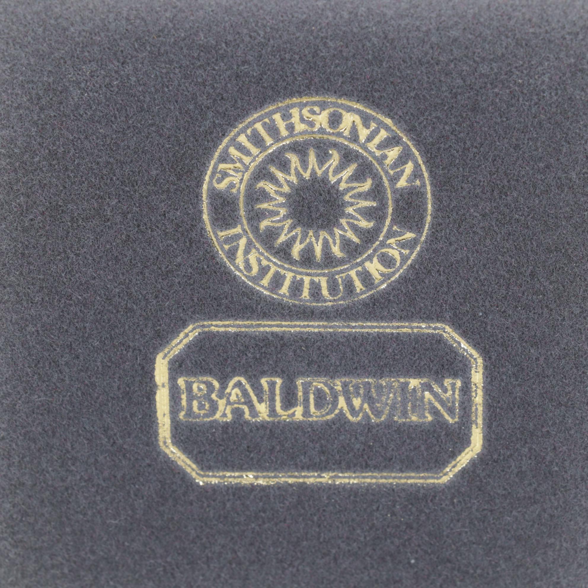 Royce Craft Woven Basket, Stoneware Crocks, and Baldwin Brass Candlesticks