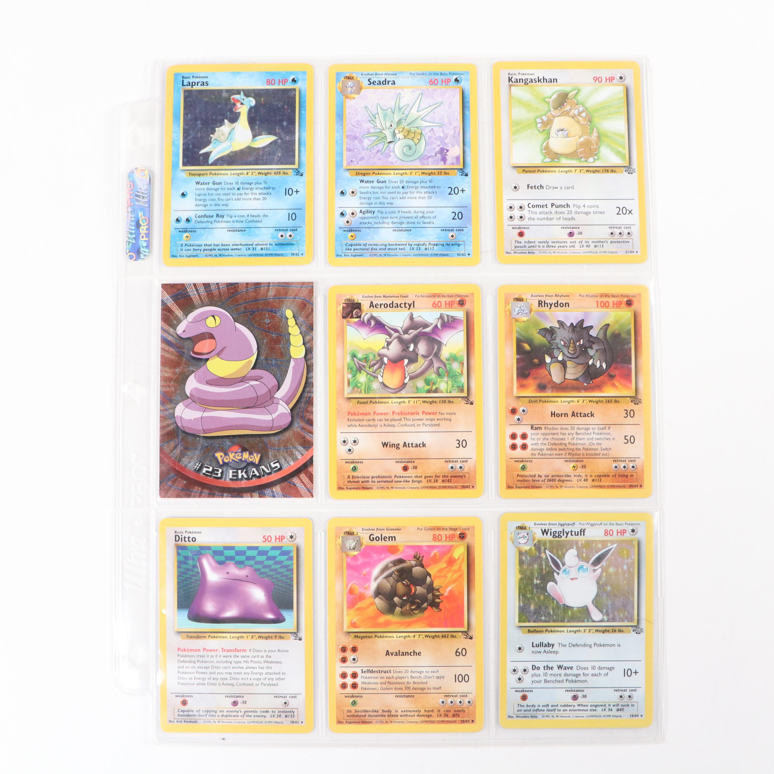 Base Set Holos and Other Pokémon Cards Including Blastoise and Snorlax, 1990s