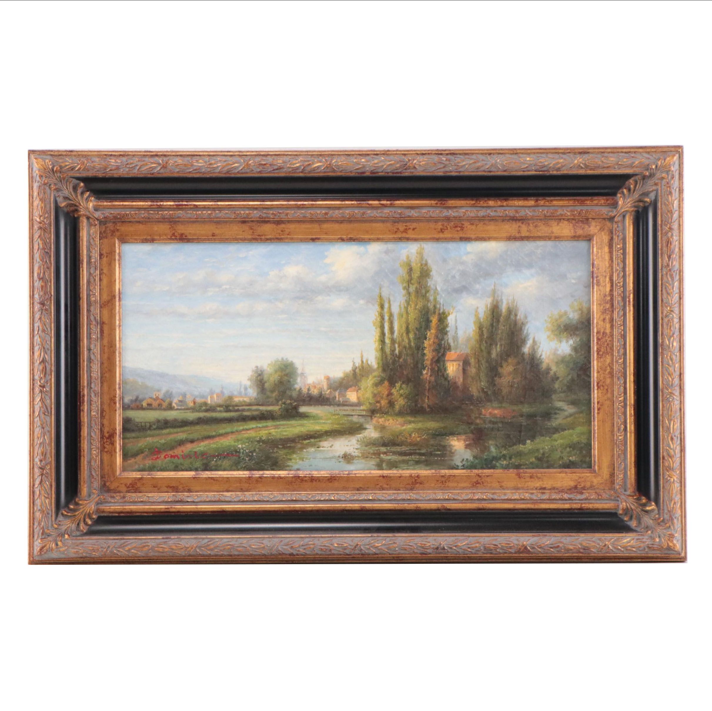 Oil Painting of Town Landscape