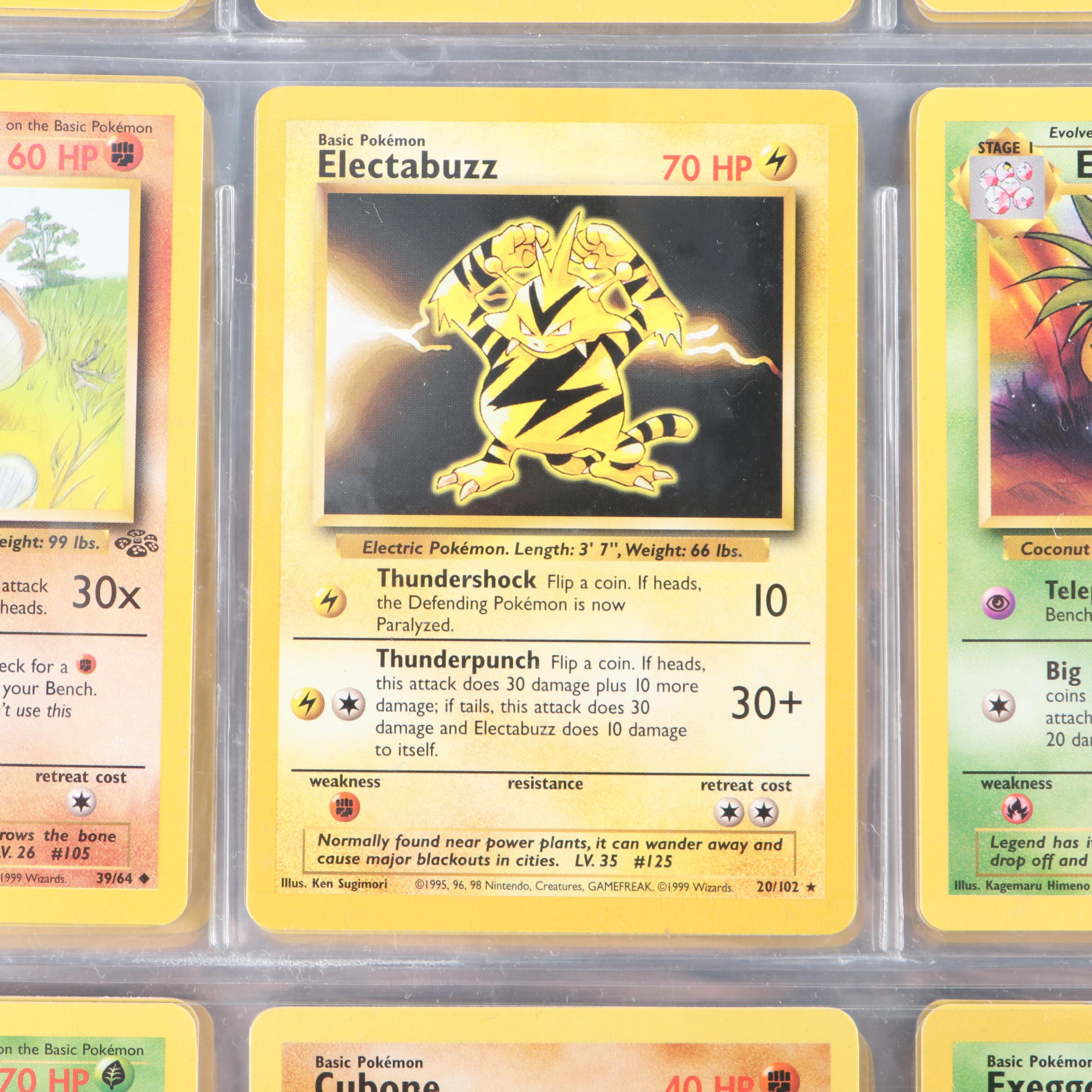 Base Set and Other Pokémon Cards Including Pikachu, Clefable and Golem, 1990s