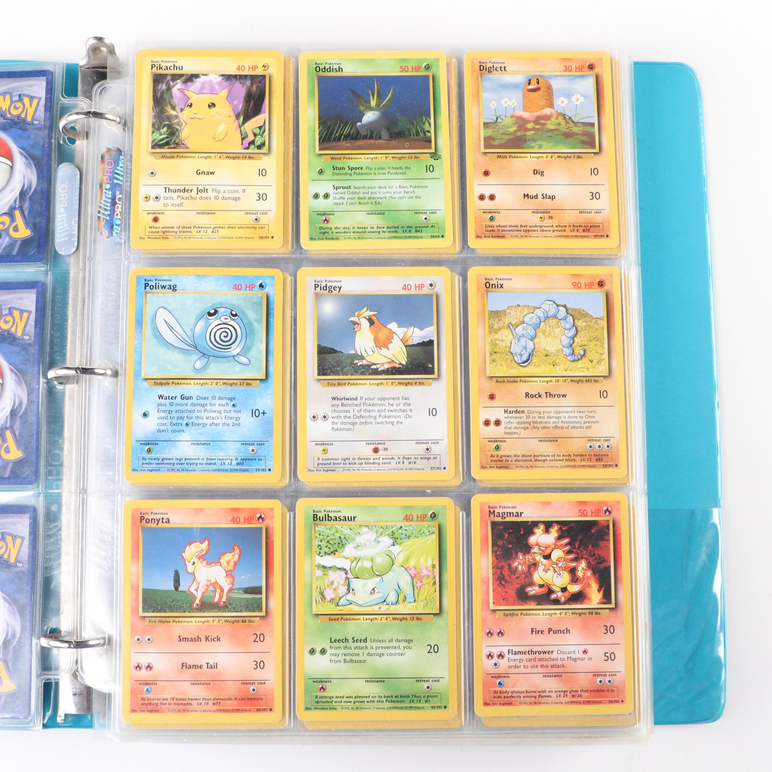 Base Set and Other Pokémon Cards Including Pikachu, Clefable and Golem, 1990s