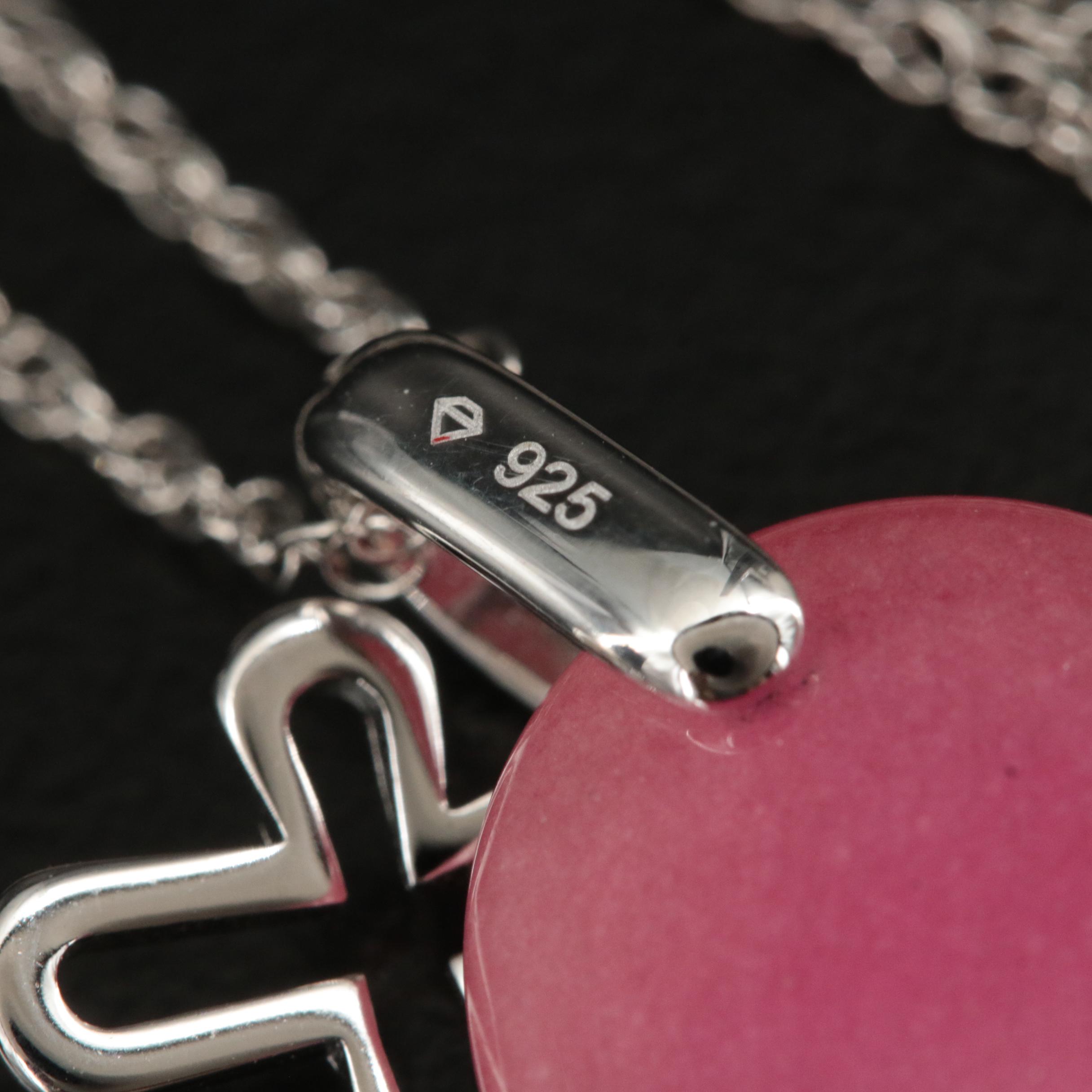 Sterling Quartzite Cross Pendant Necklace