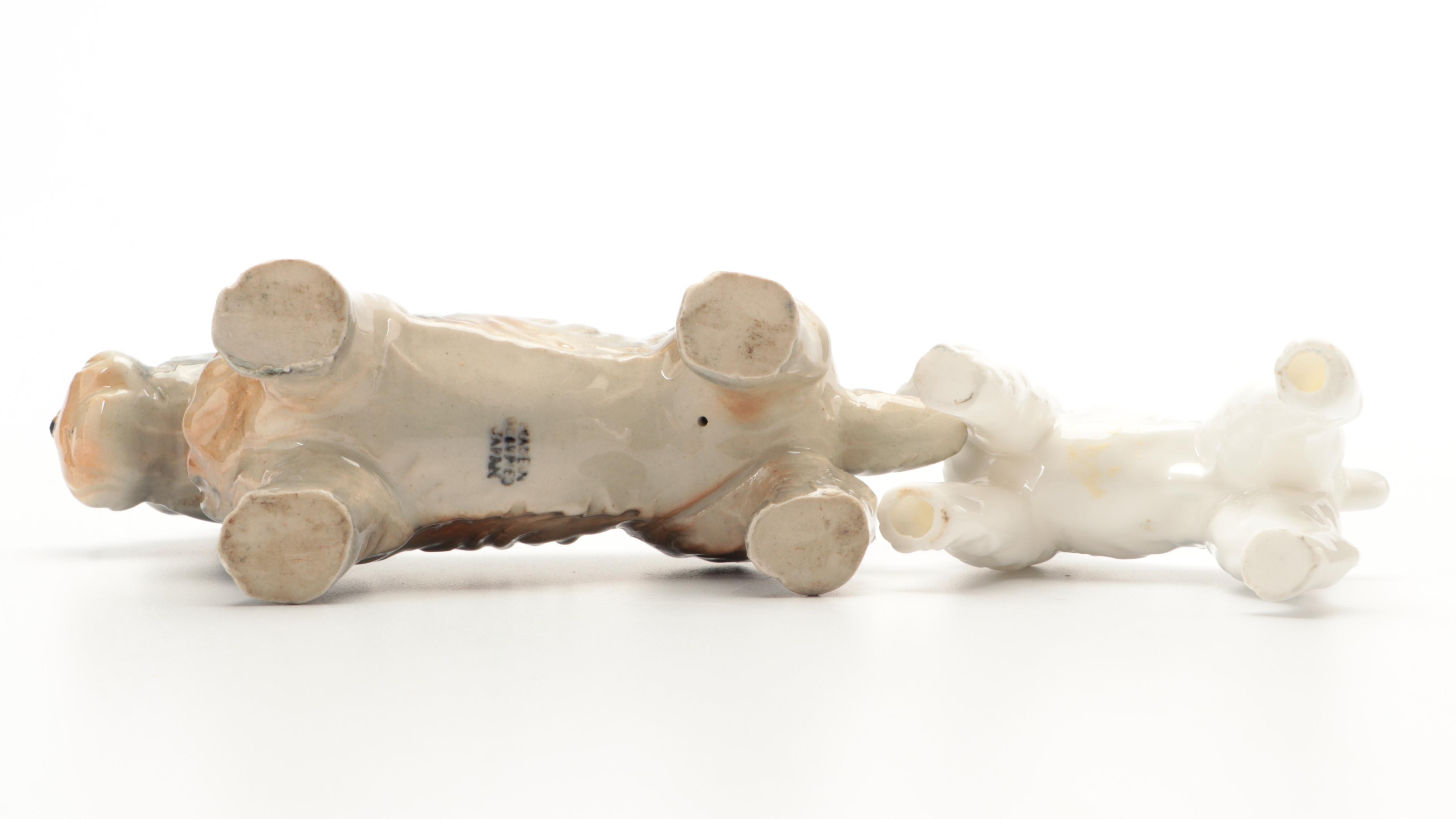 Goebel Spaniel and Terrier with Other Ceramic Dog Figurines