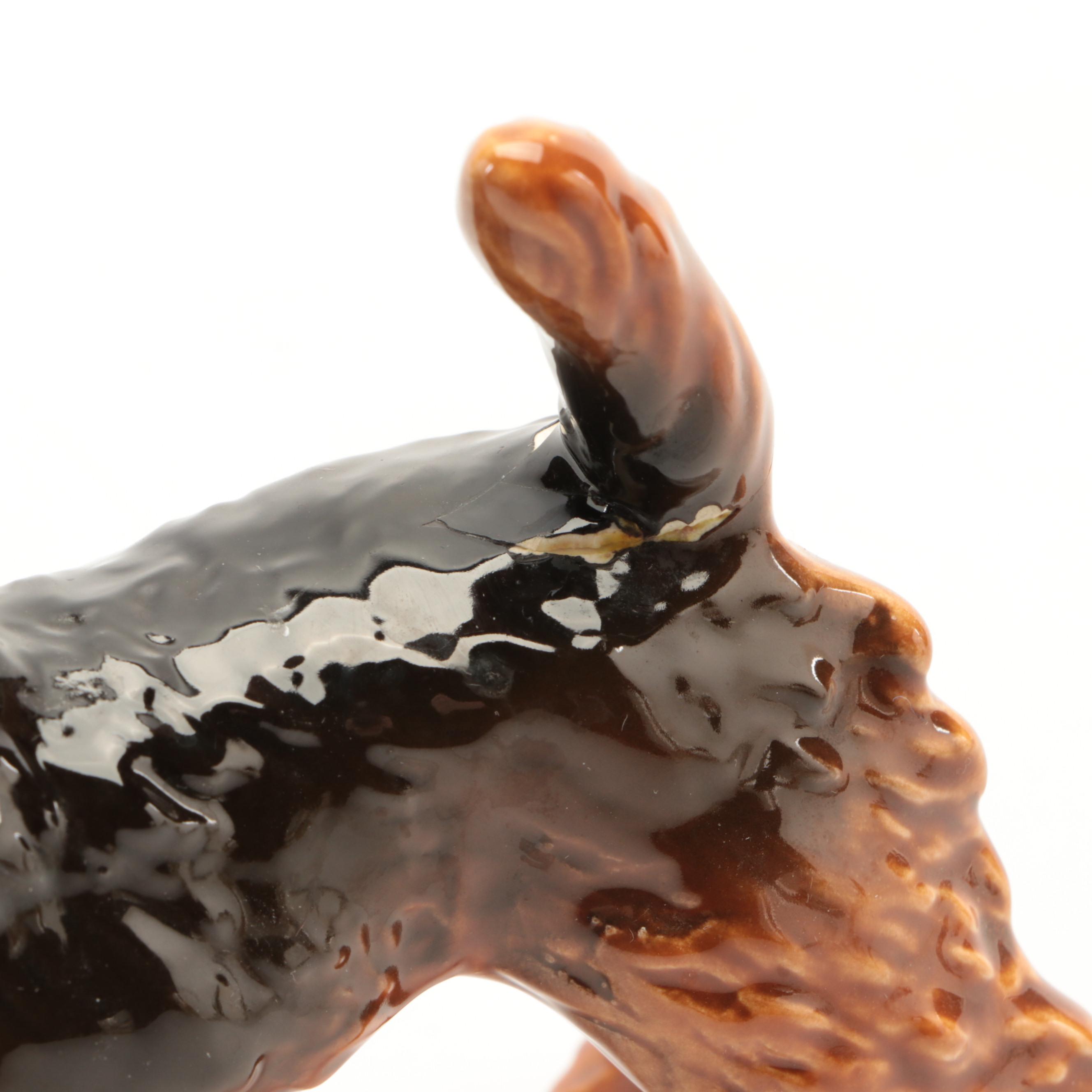 Goebel Spaniel and Terrier with Other Ceramic Dog Figurines