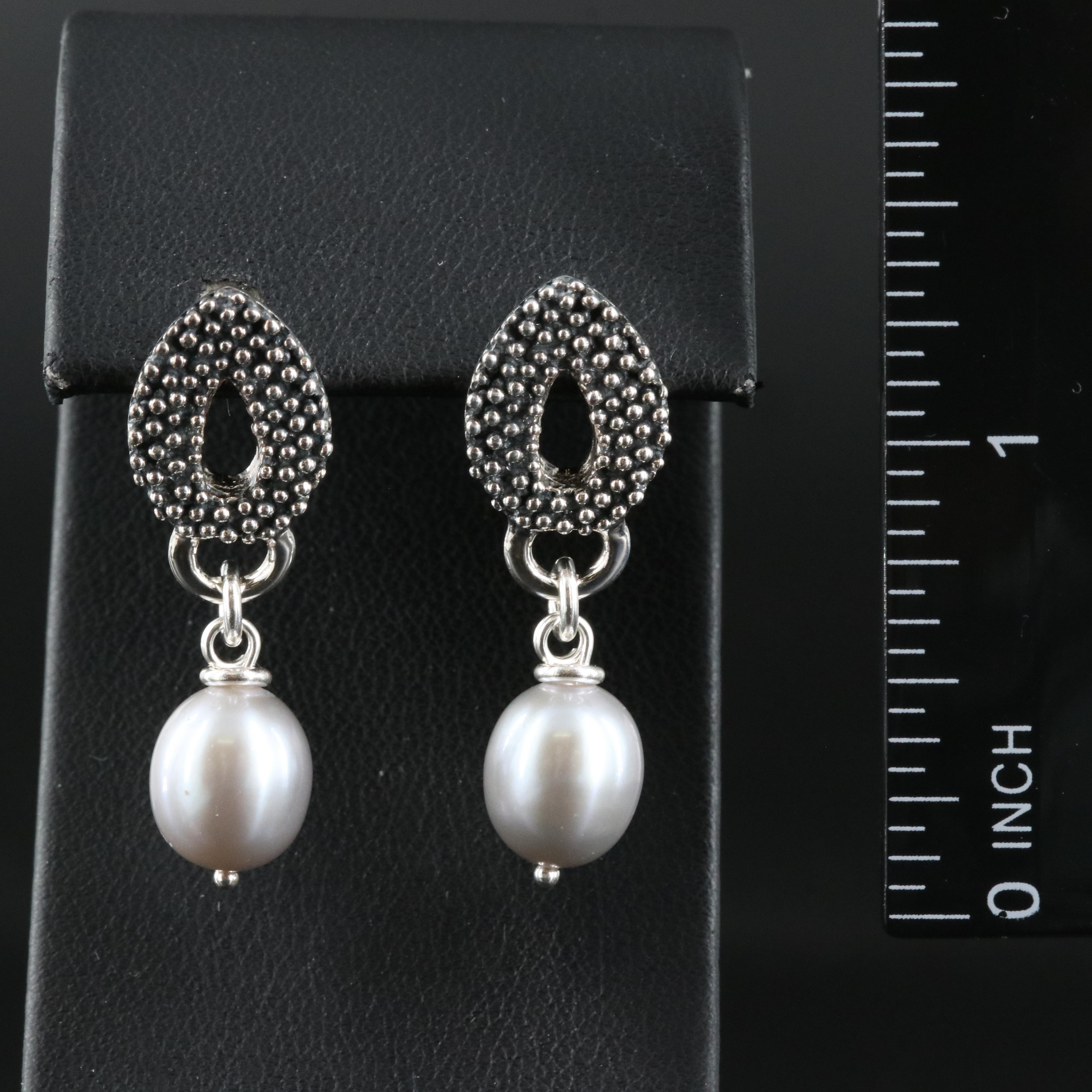 Michael Dawkins Sterling Pearl Earrings with 14K Accents