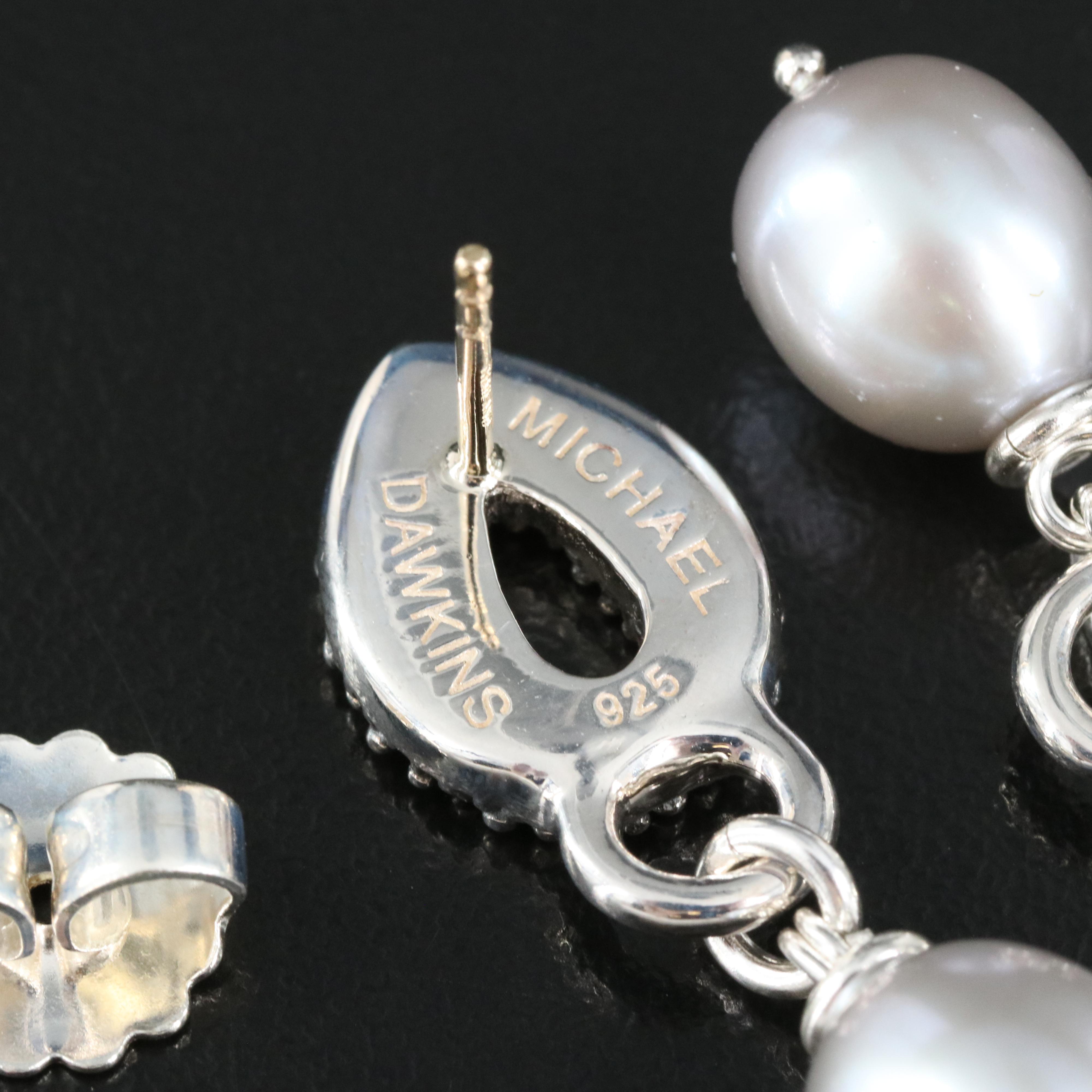 Michael Dawkins Sterling Pearl Earrings with 14K Accents