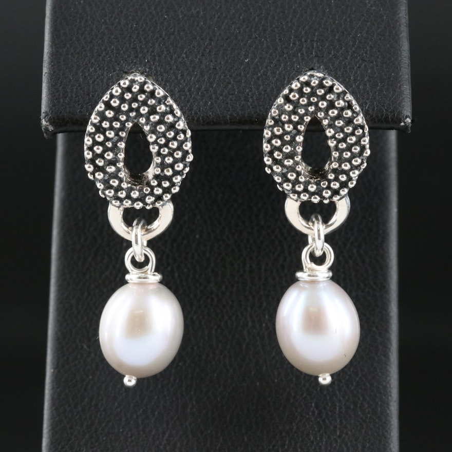 Michael Dawkins Sterling Pearl Earrings with 14K Accents