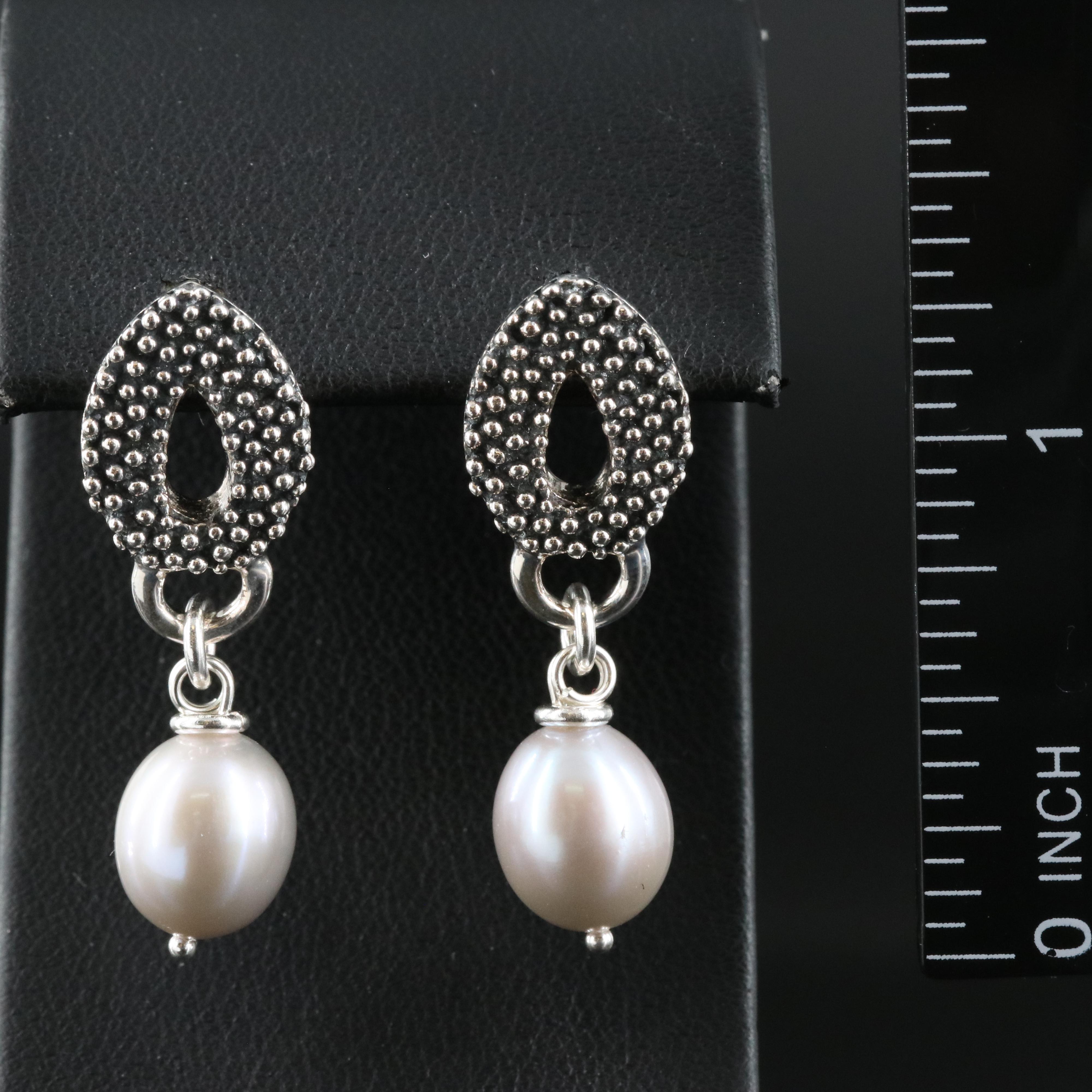 Michael Dawkins Sterling Pearl Earrings with 14K Accents