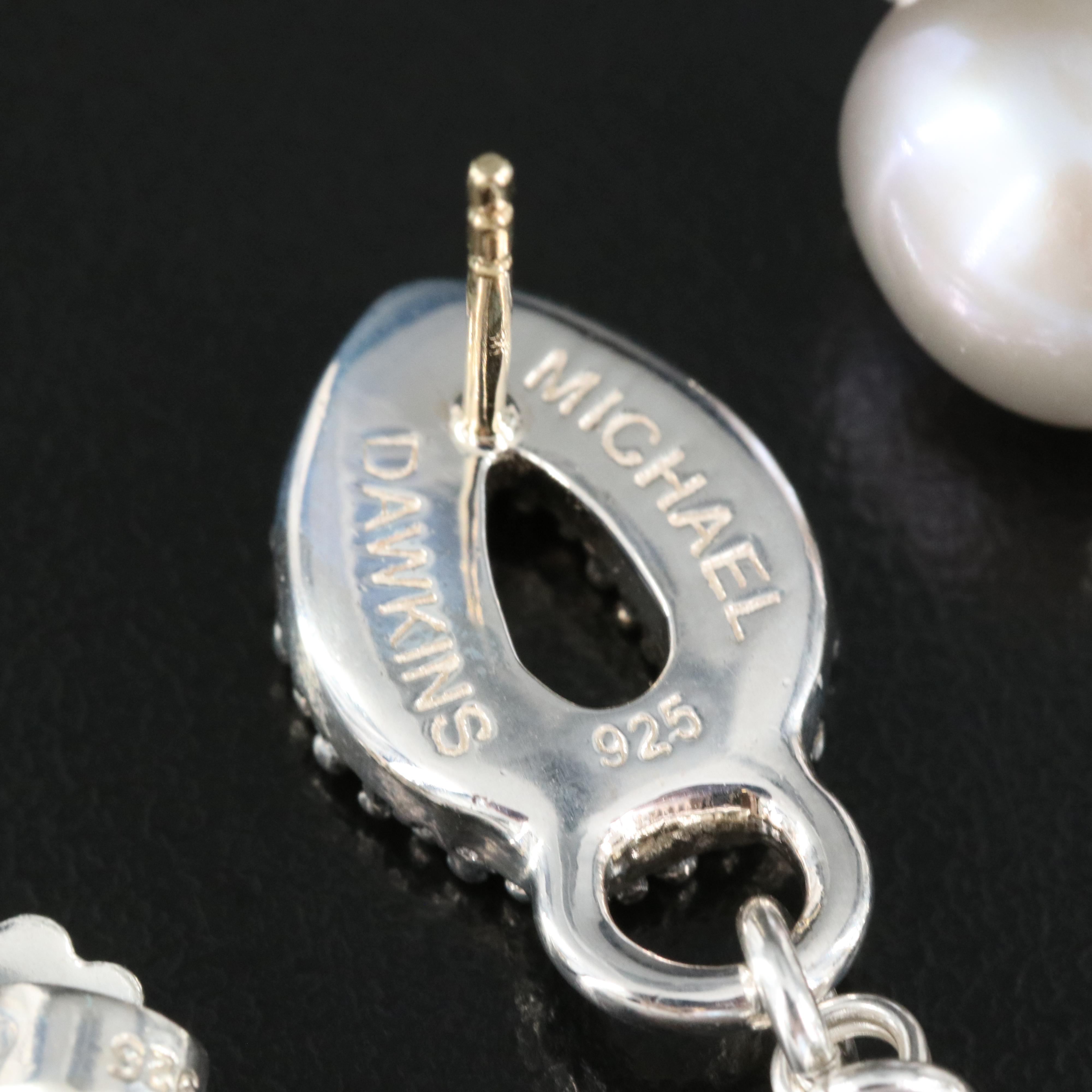 Michael Dawkins Sterling Pearl Earrings with 14K Accents
