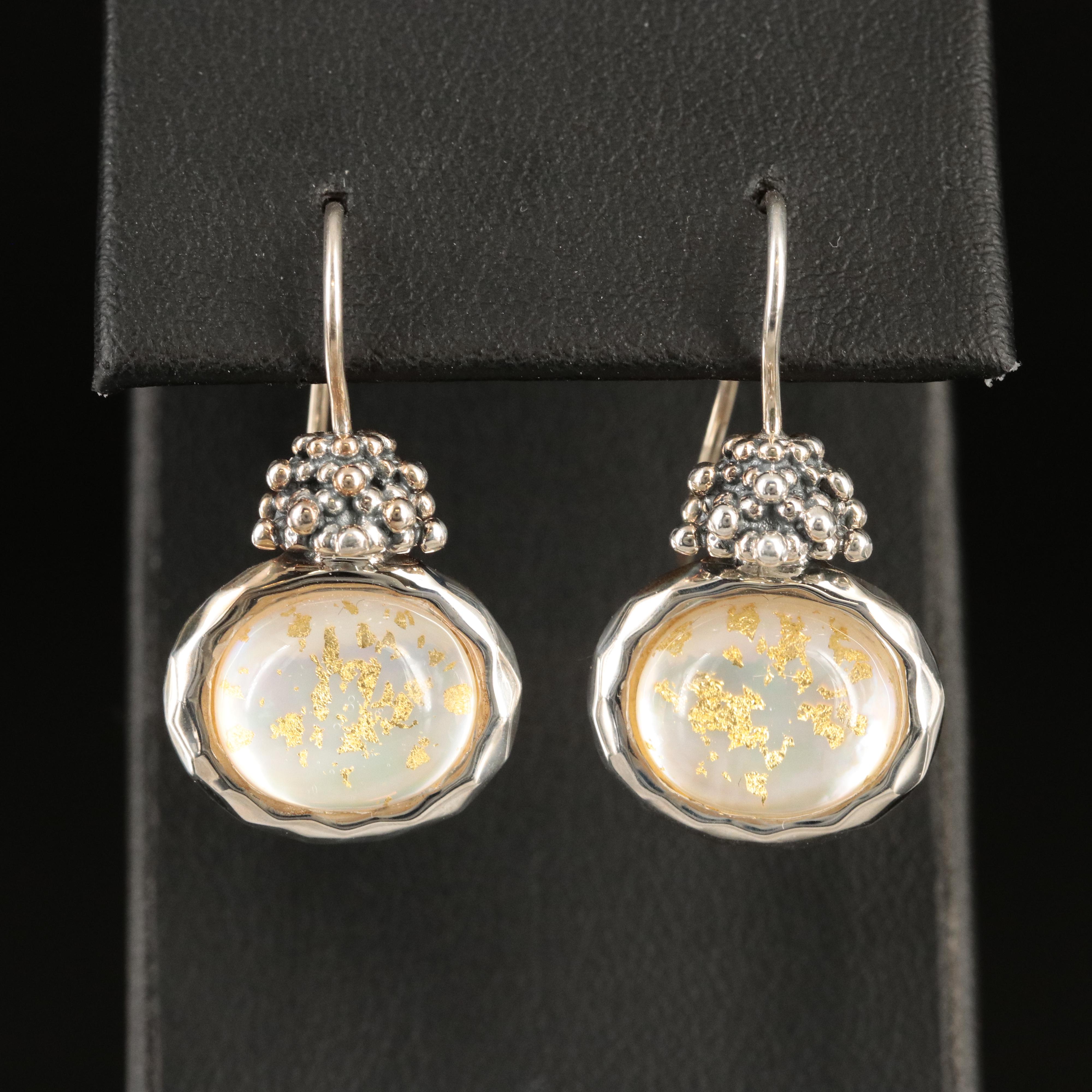 Michael Dawkins Sterling Quartz Mother-of-Pearl Doublet Earrings