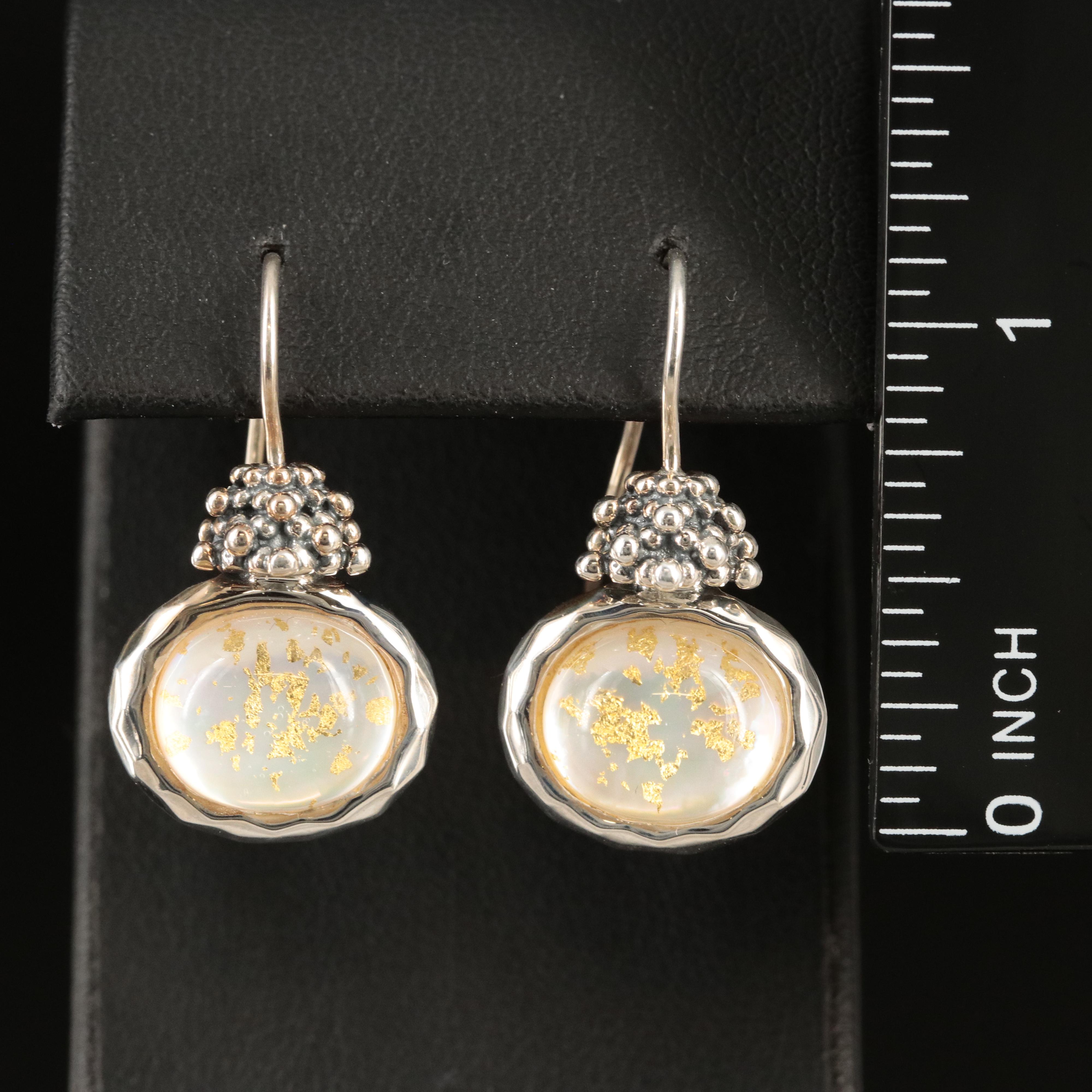 Michael Dawkins Sterling Quartz Mother-of-Pearl Doublet Earrings