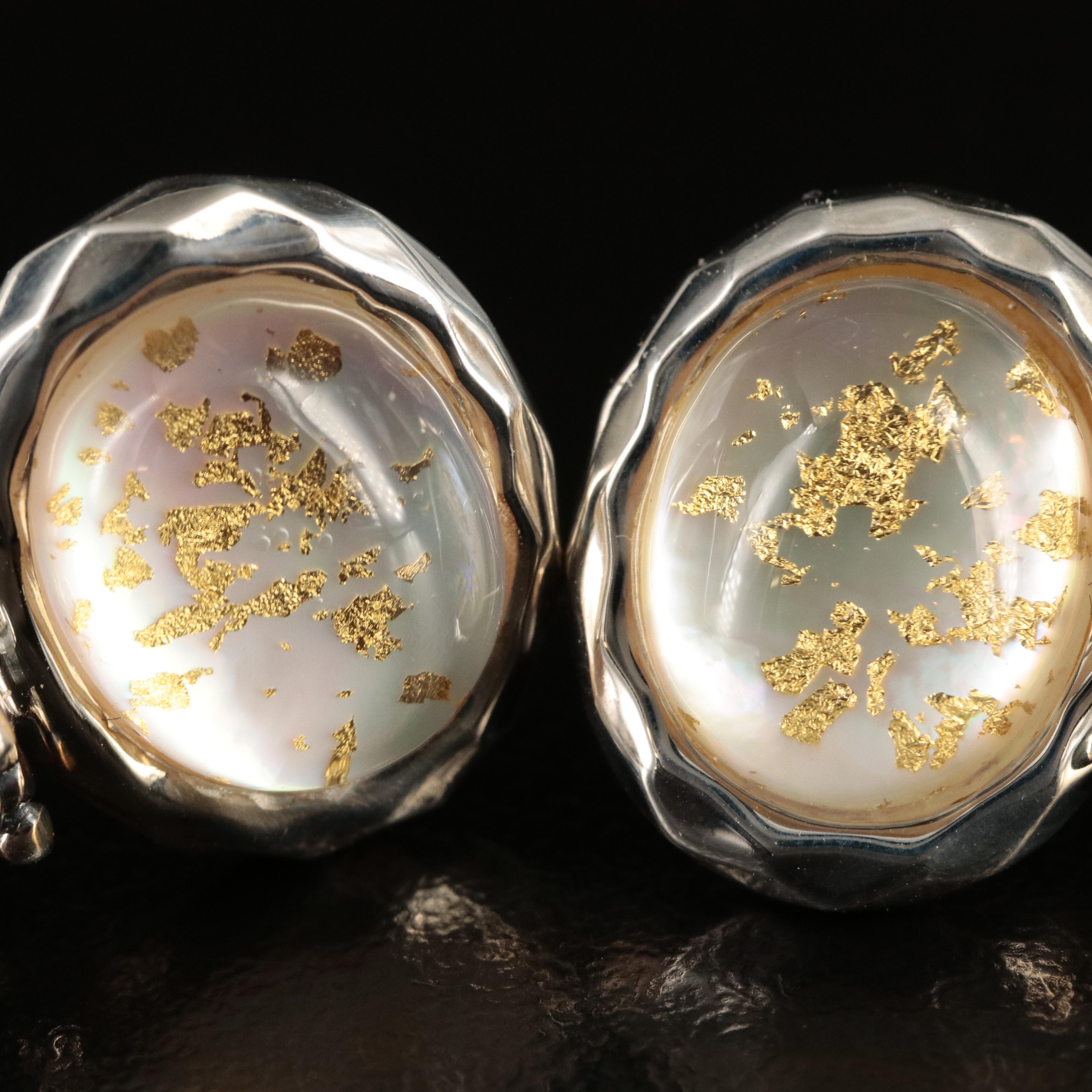 Michael Dawkins Sterling Quartz Mother-of-Pearl Doublet Earrings