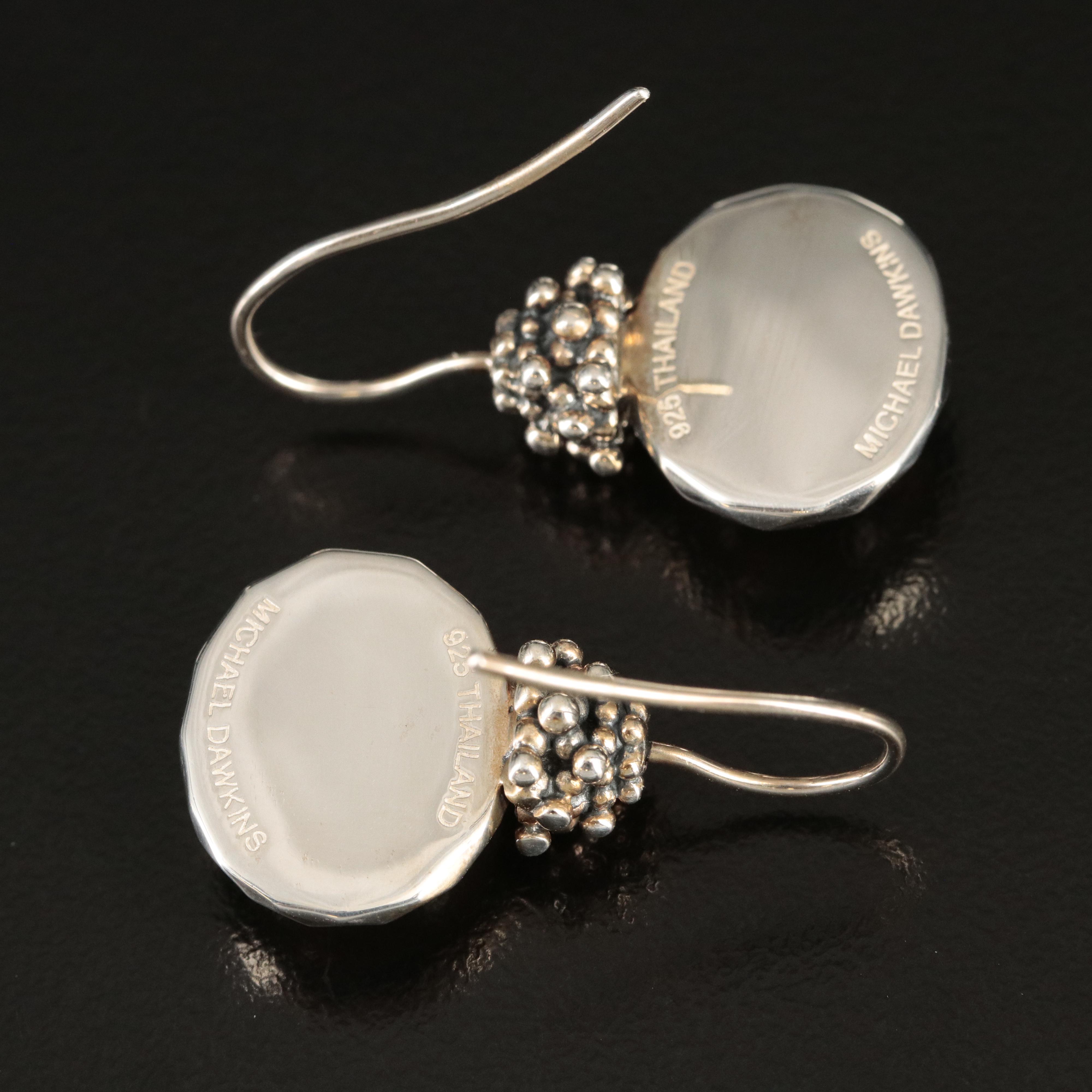 Michael Dawkins Sterling Quartz Mother-of-Pearl Doublet Earrings