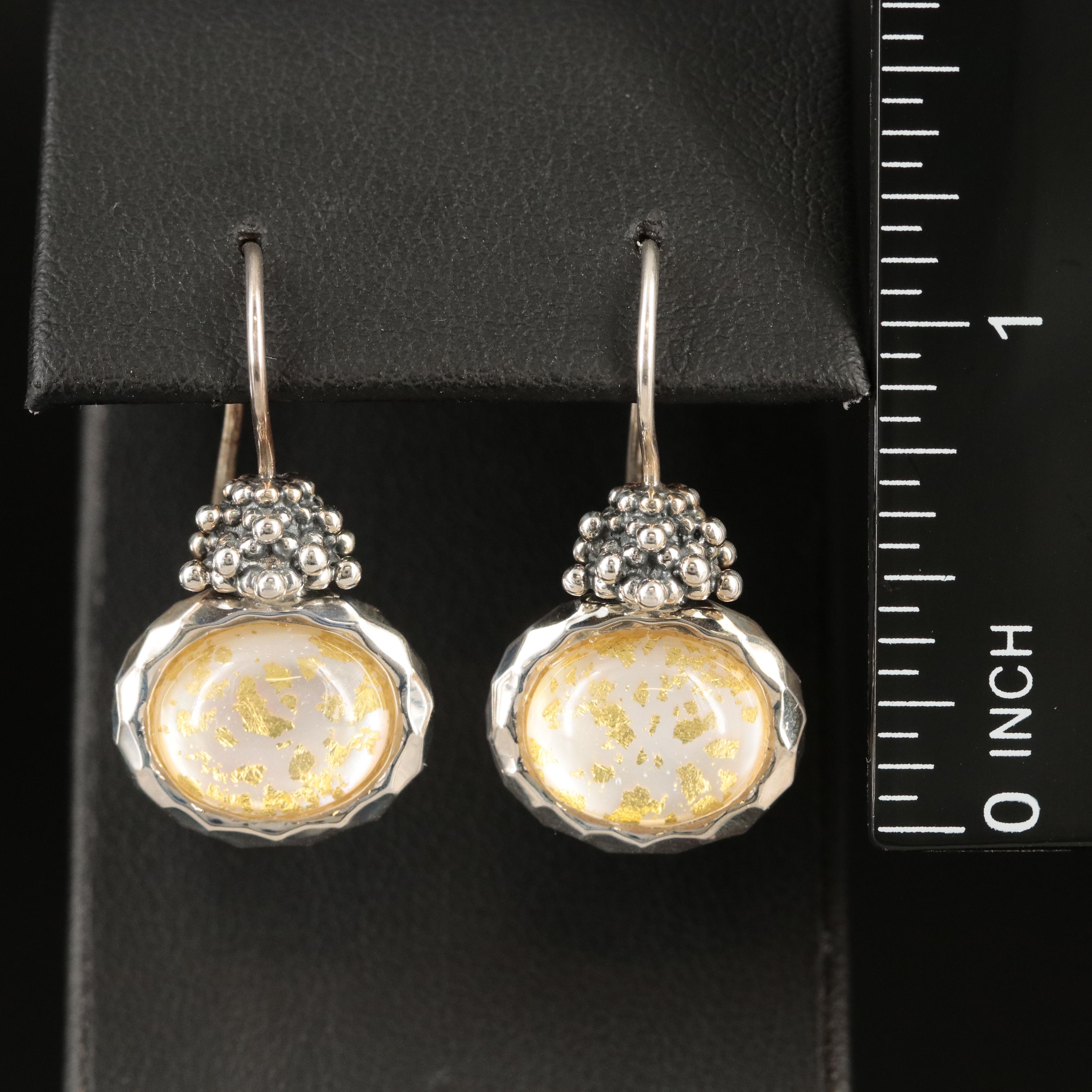 Michael Dawkins Sterling Quartz and Mother-of-Pearl Doublet Earrings