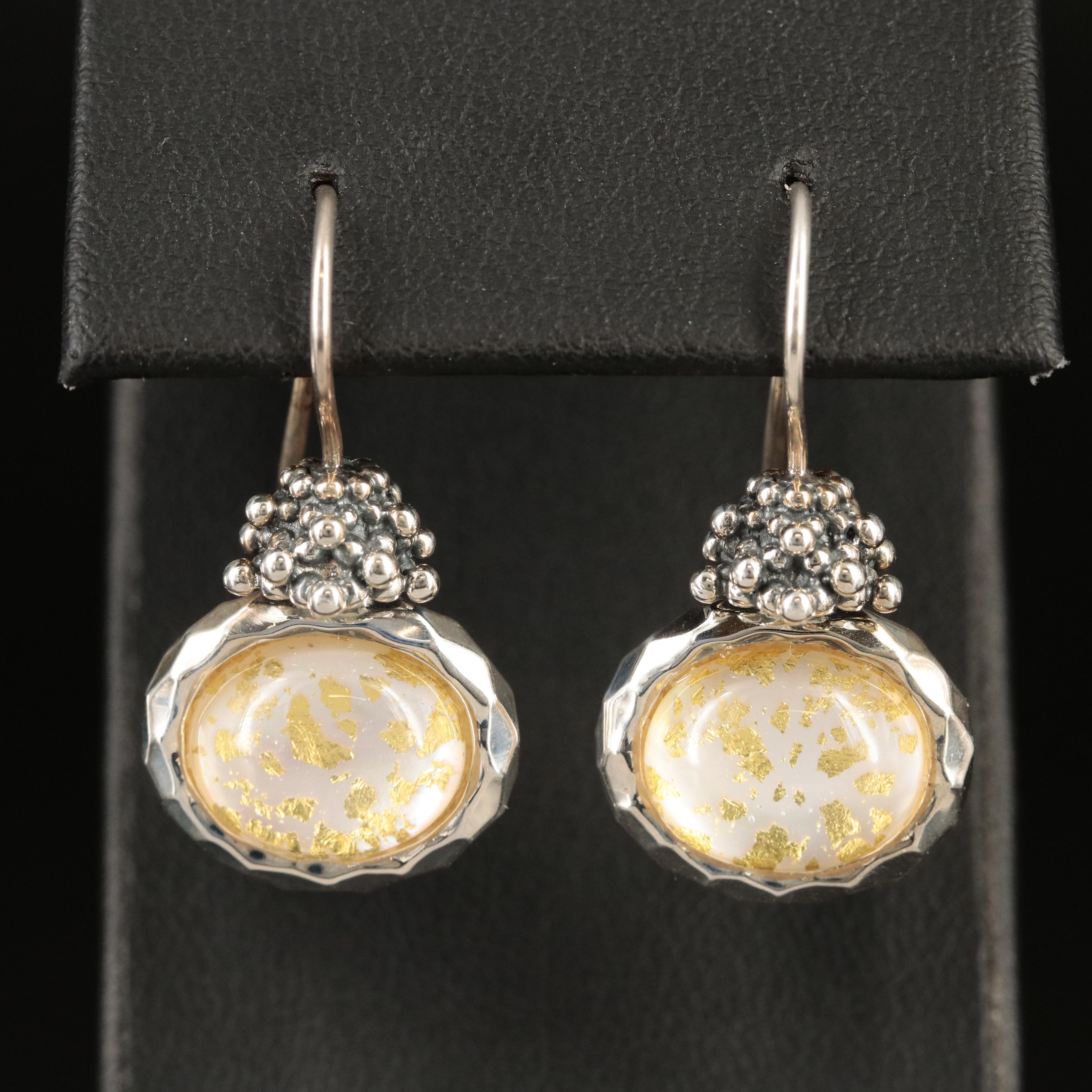 Michael Dawkins Sterling Quartz and Mother-of-Pearl Doublet Earrings