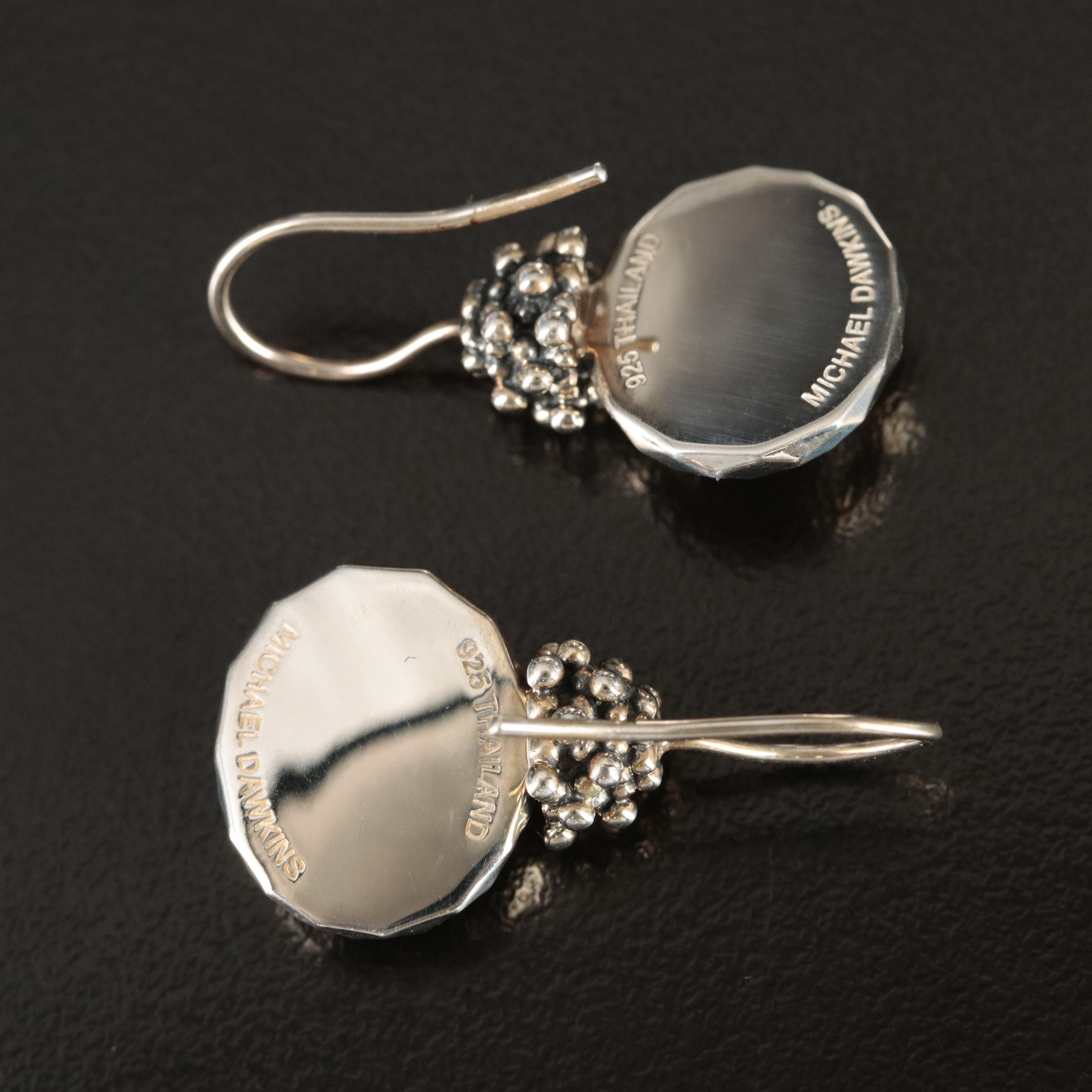 Michael Dawkins Sterling Quartz and Mother-of-Pearl Doublet Earrings
