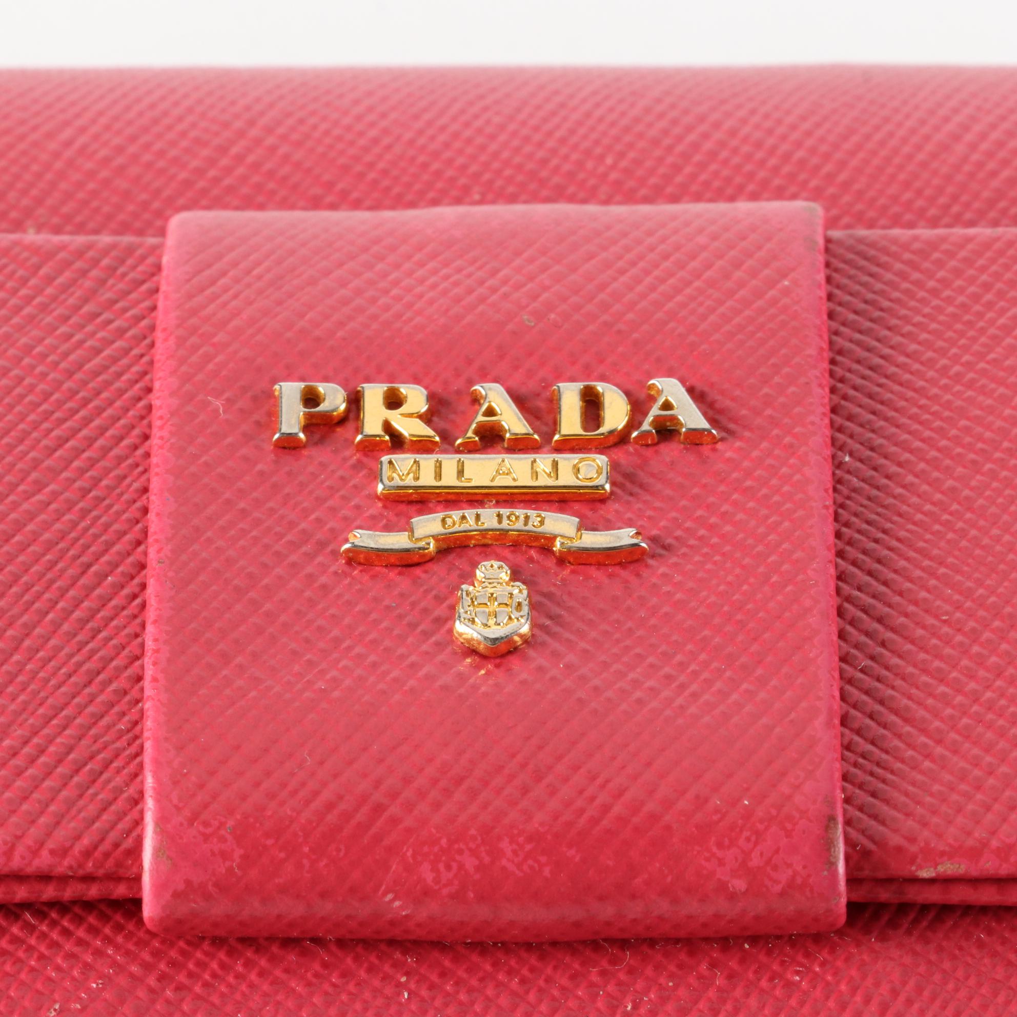 Prada Bow Wallet in Saffiano Leather with Box