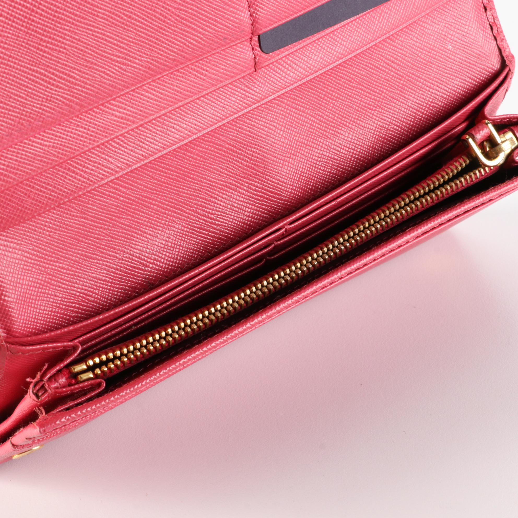 Prada Bow Wallet in Saffiano Leather with Box