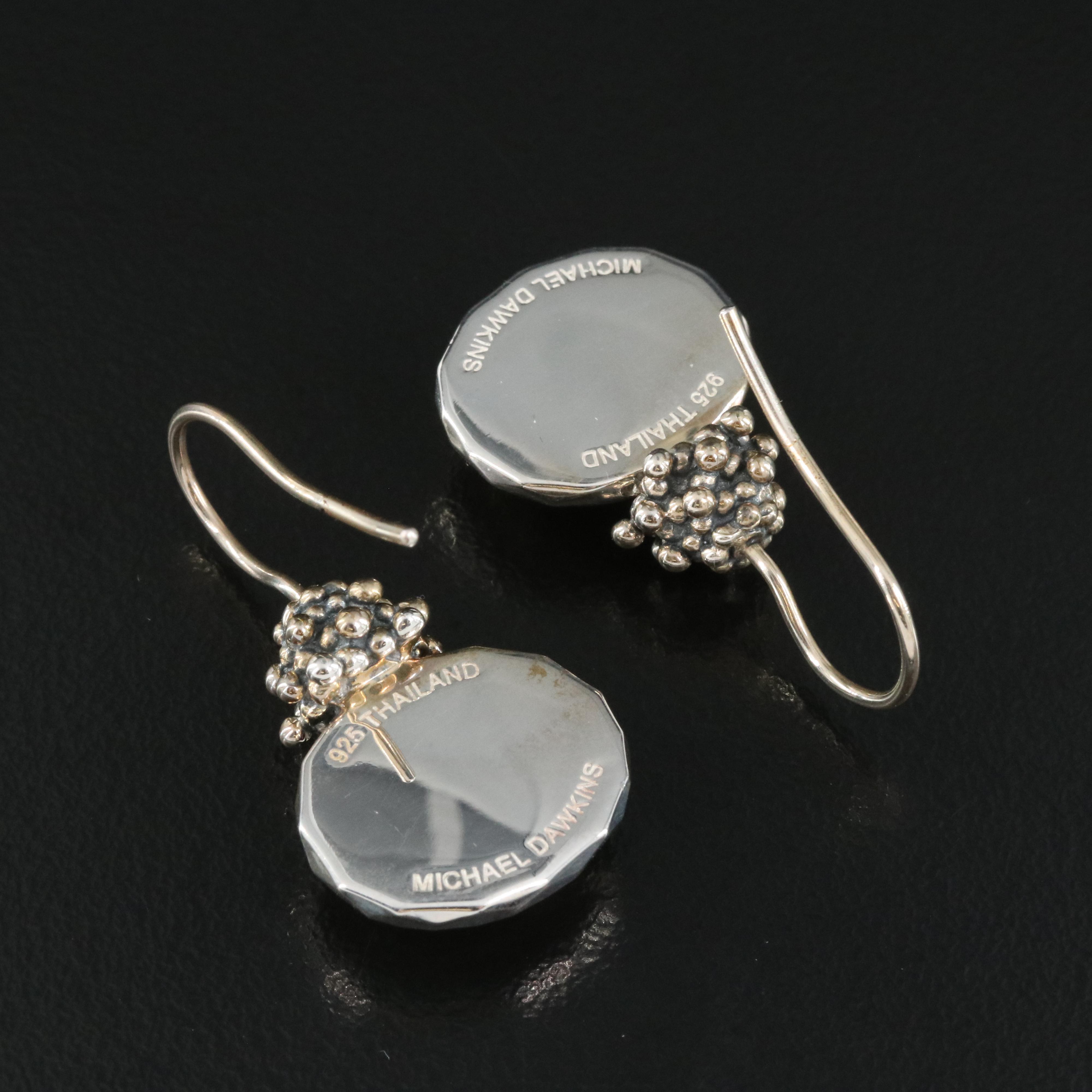 Michael Dawkins Sterling Quartz Doublet Earrings